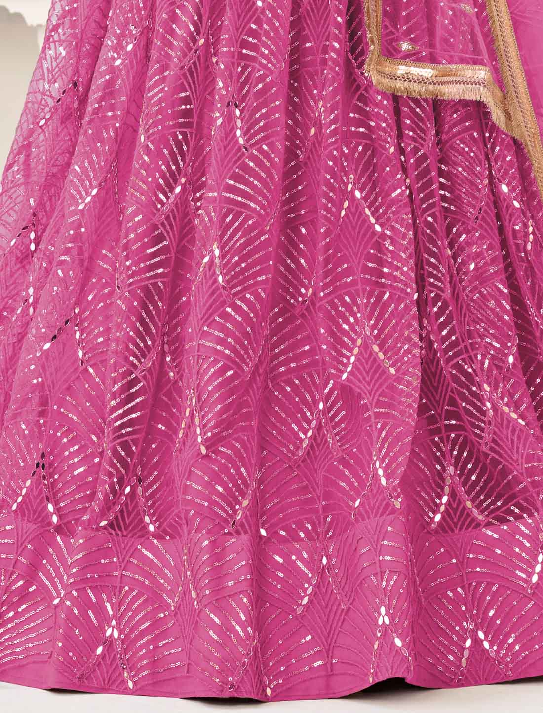 Pink Designer Embroidery Semi-Stitched Lehenga Choli