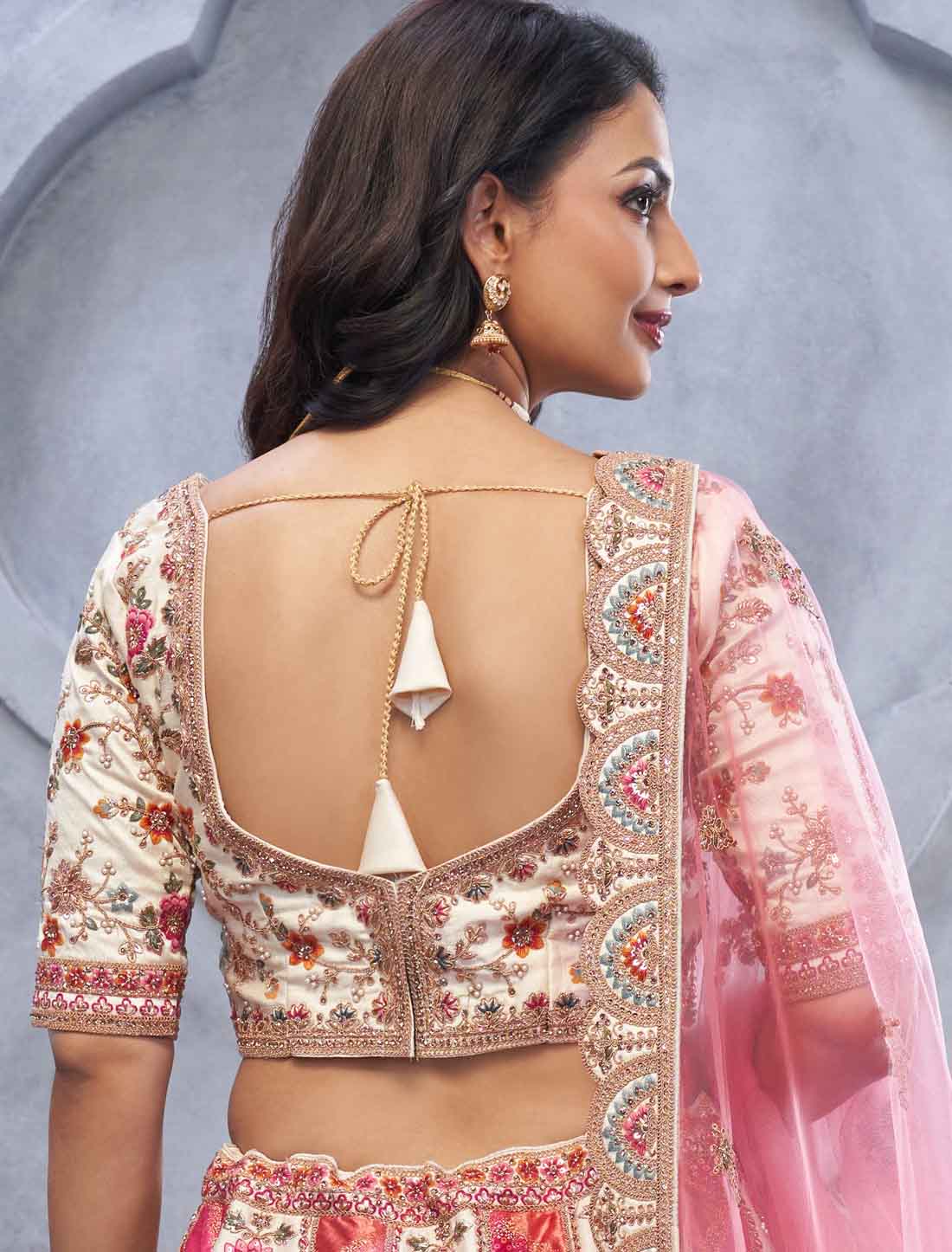 Bridal with Motifs & Bandhej Ethnic LehengaCholi