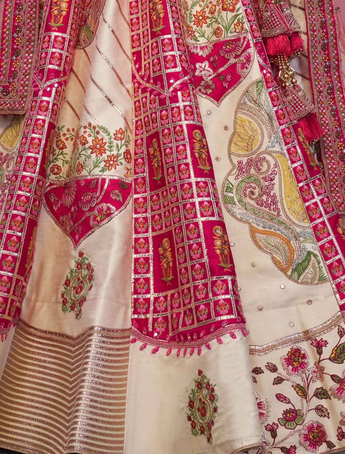Regal Red Elegance Designer Ivory and Ethnic Lehenga Choli