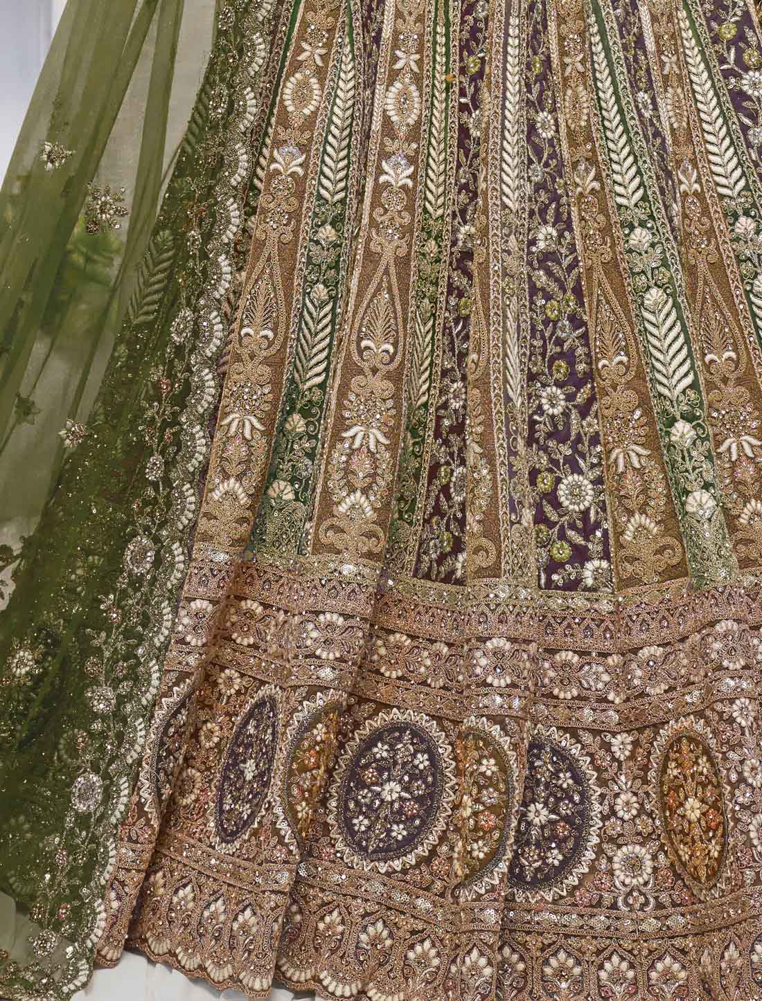 The Grandeur Green Bridal Zari And Thread Work Ethnic Lehenga Choli