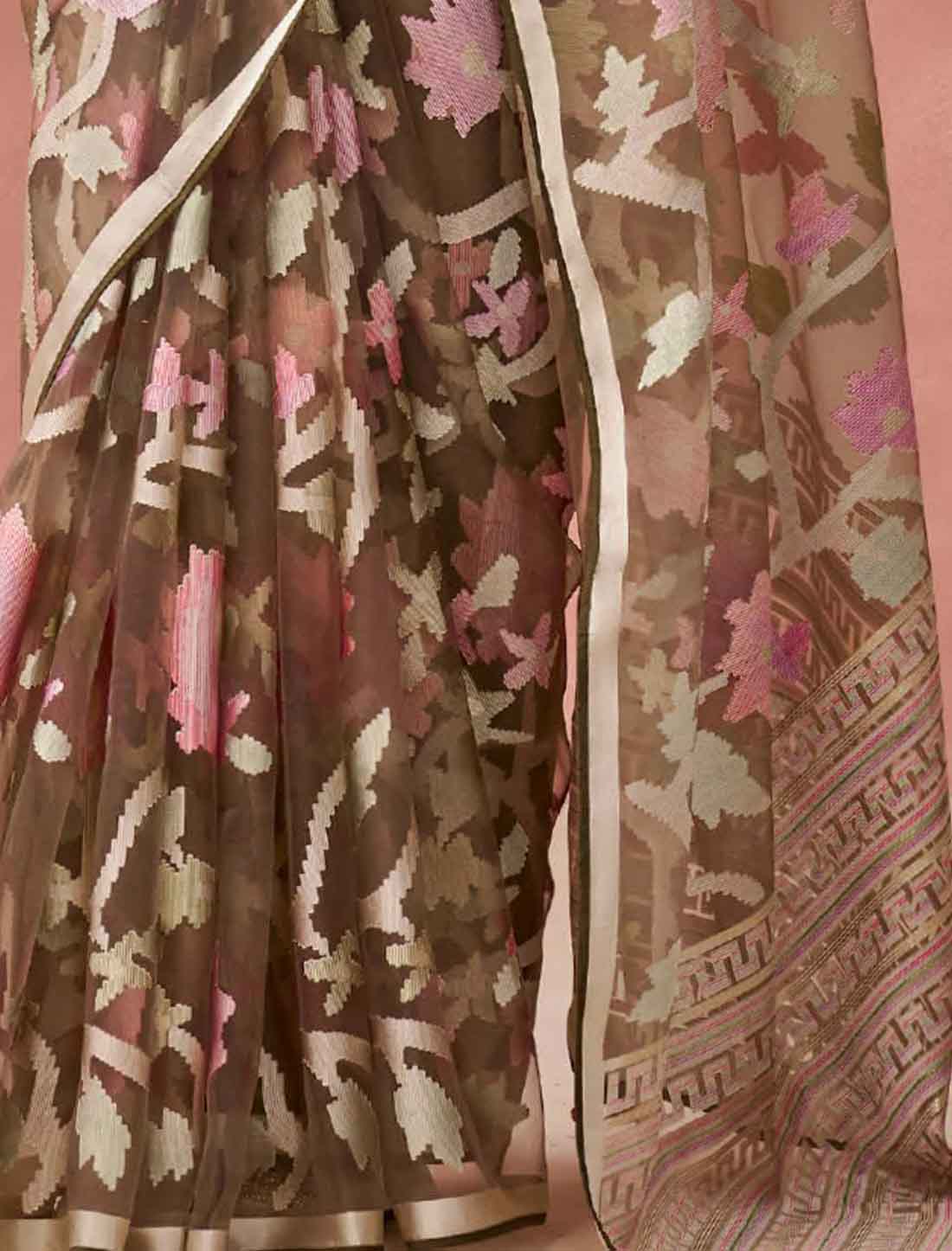 Ethnic Soft Brasso Organza Printed Saree