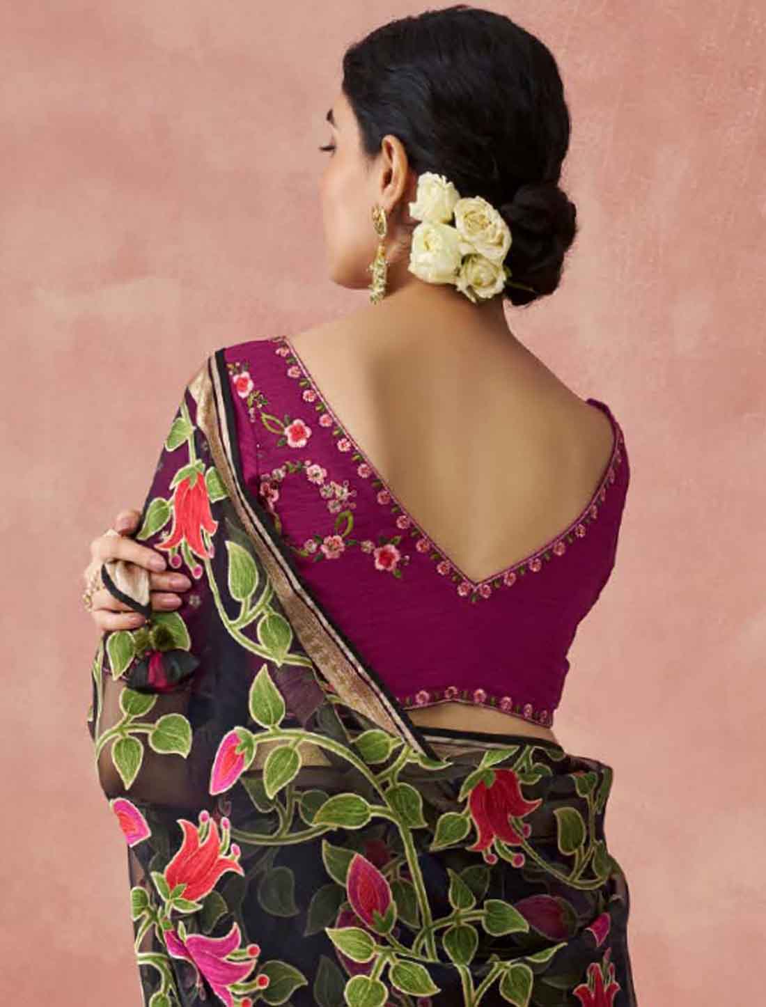 Elegance Soft Brasso Organza With Ethnic Printed Saree