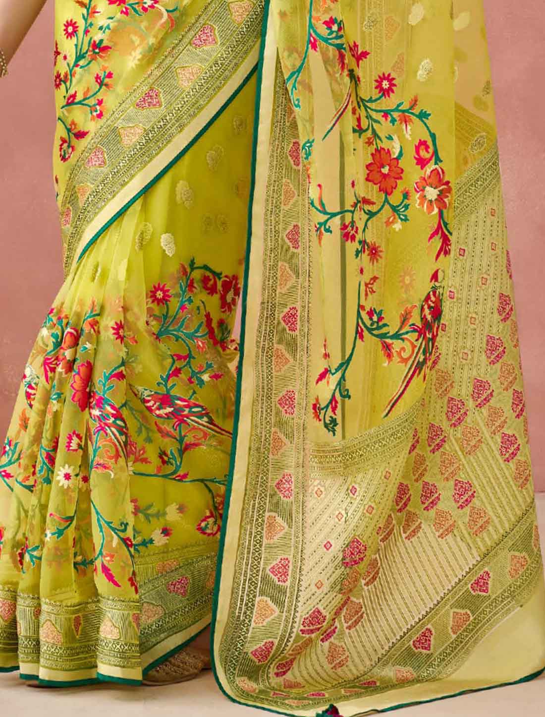 Ethnic Soft Brasso Organza Elevate Printed Saree