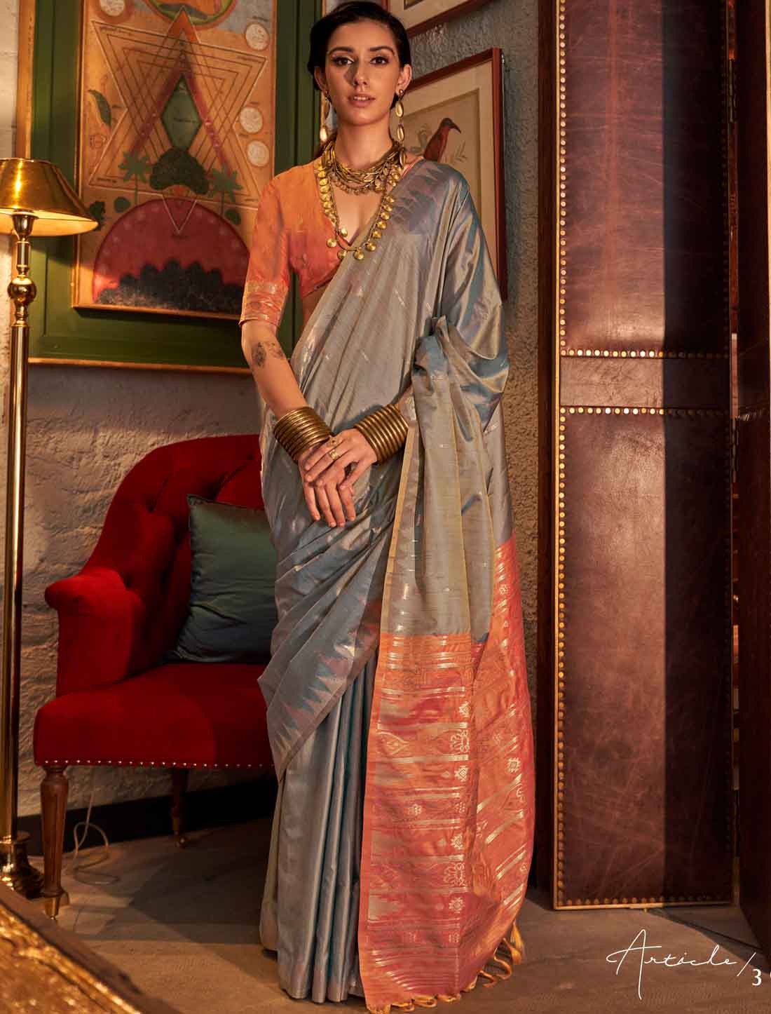 Introducing Ethnic Tussar Silk Hadloom Weaving Saree