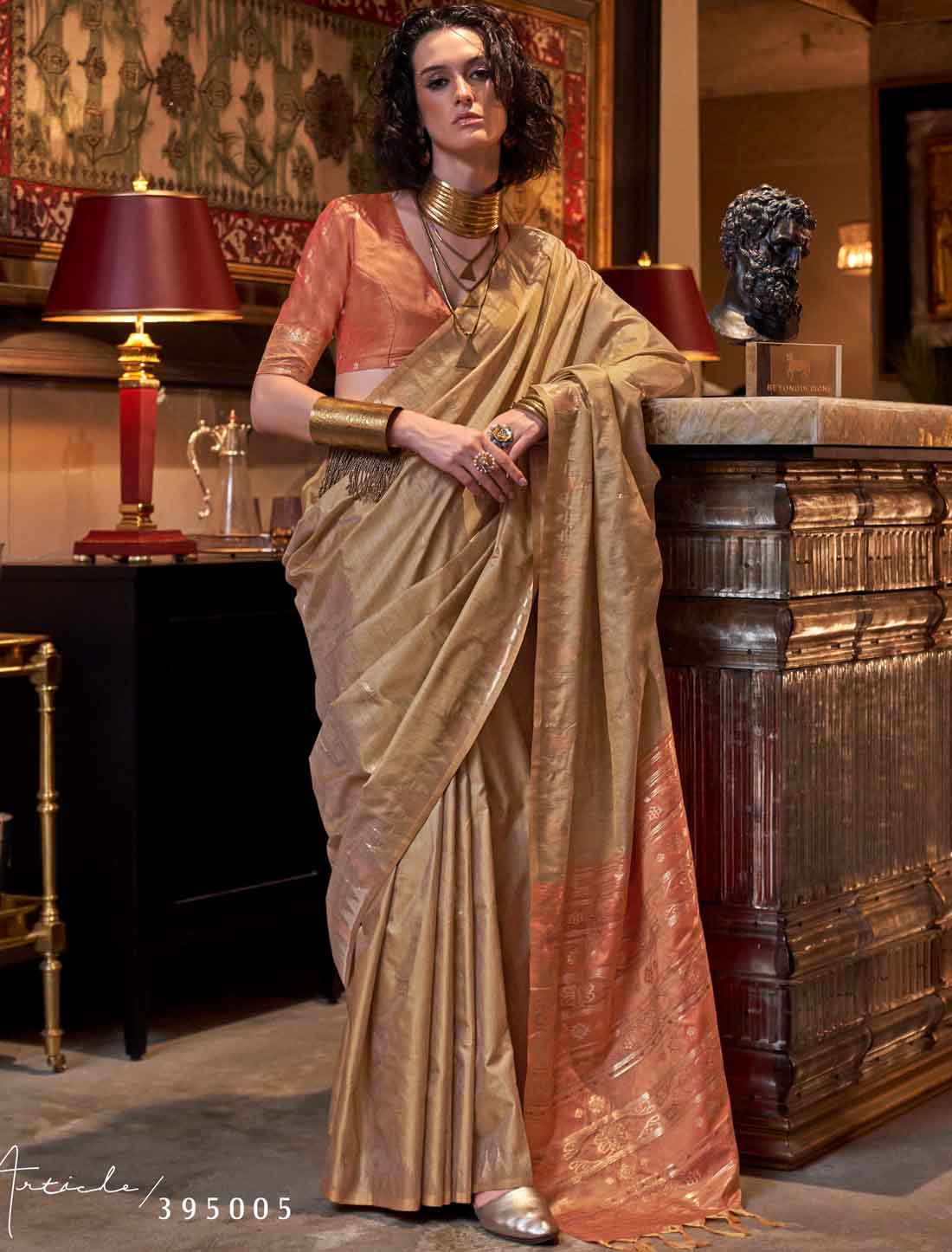 Introducing Ethnic Tussar Silk Hadloom Weaving Designer Saree