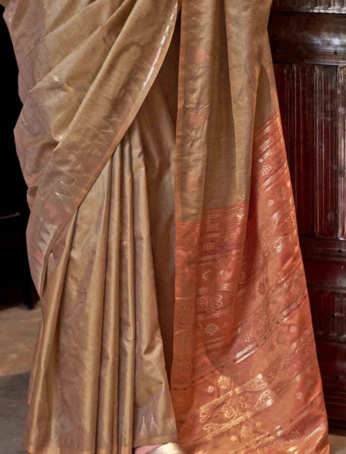 Introducing Ethnic Tussar Silk Hadloom Weaving Designer Saree