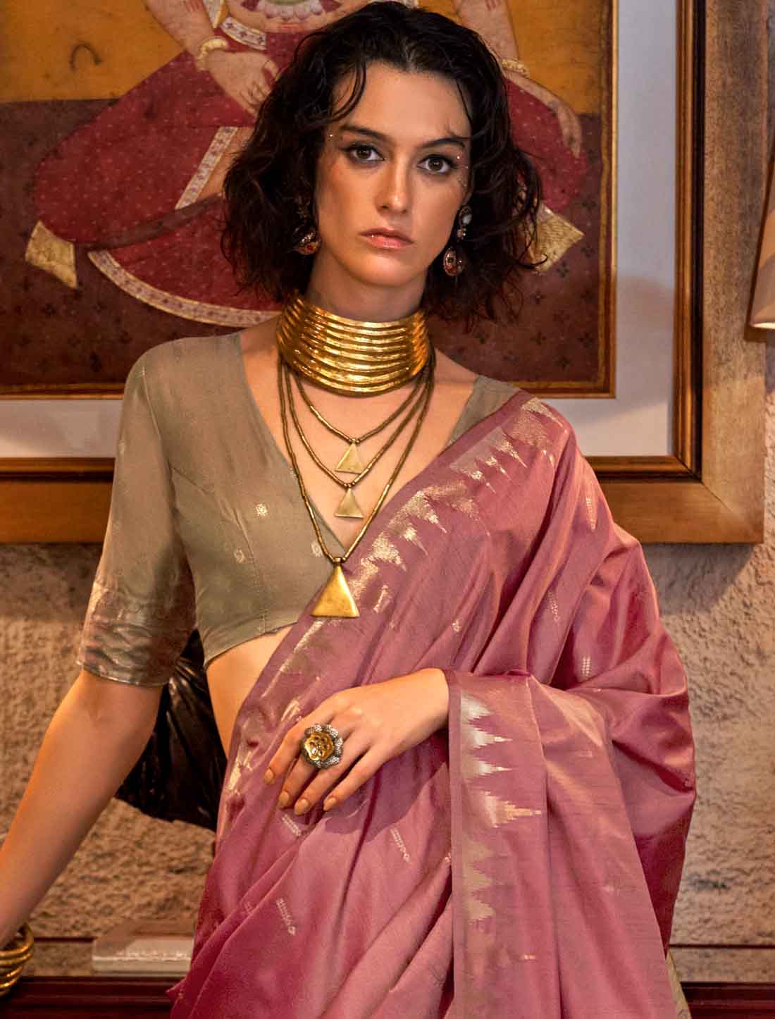 luxury Designer Tussar Silk Hadloom Weaving Ethnic Saree