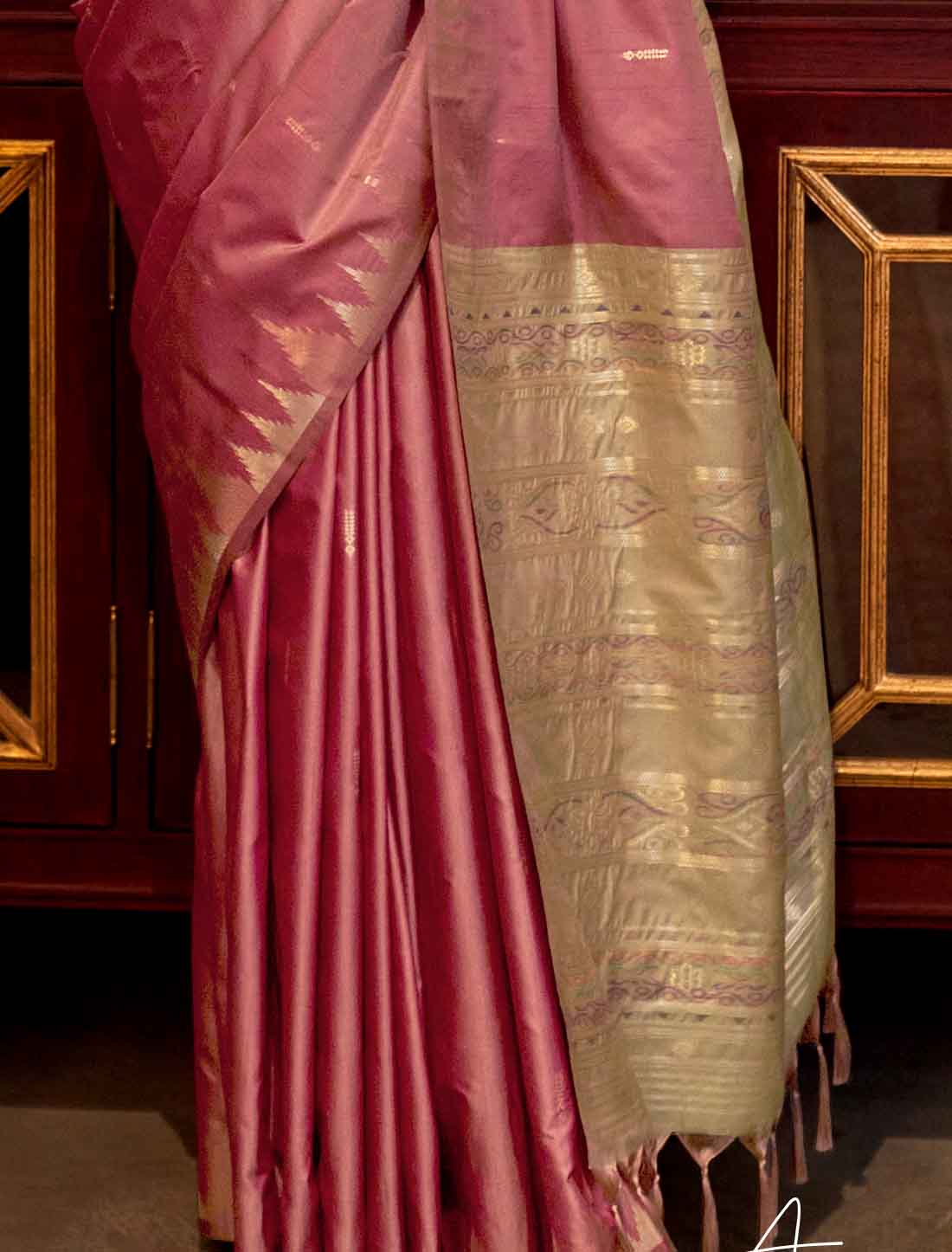 luxury Designer Tussar Silk Hadloom Weaving Ethnic Saree
