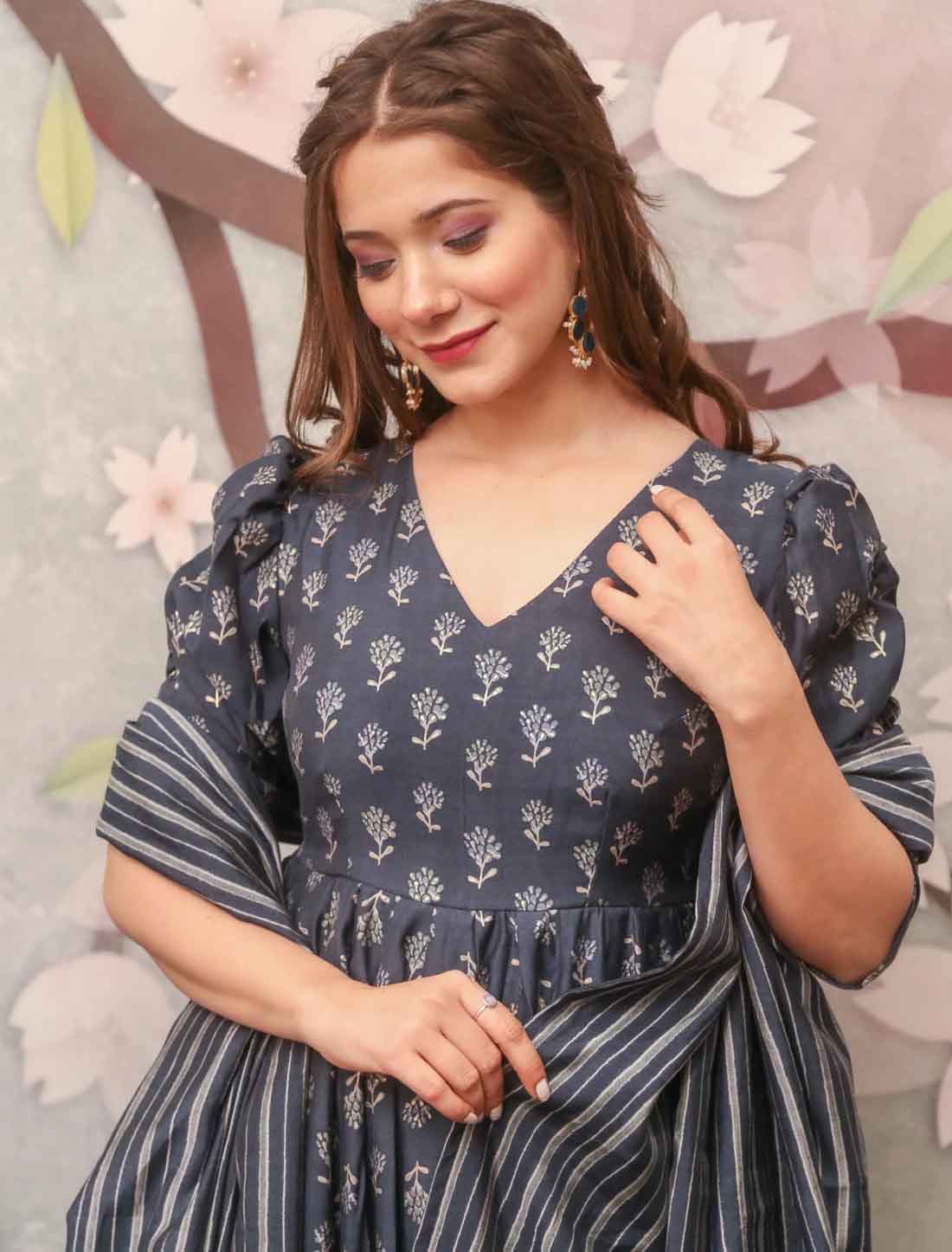 Designer Pure Maslin Heavy Digital Printed Full Inner Party Kurta Sets