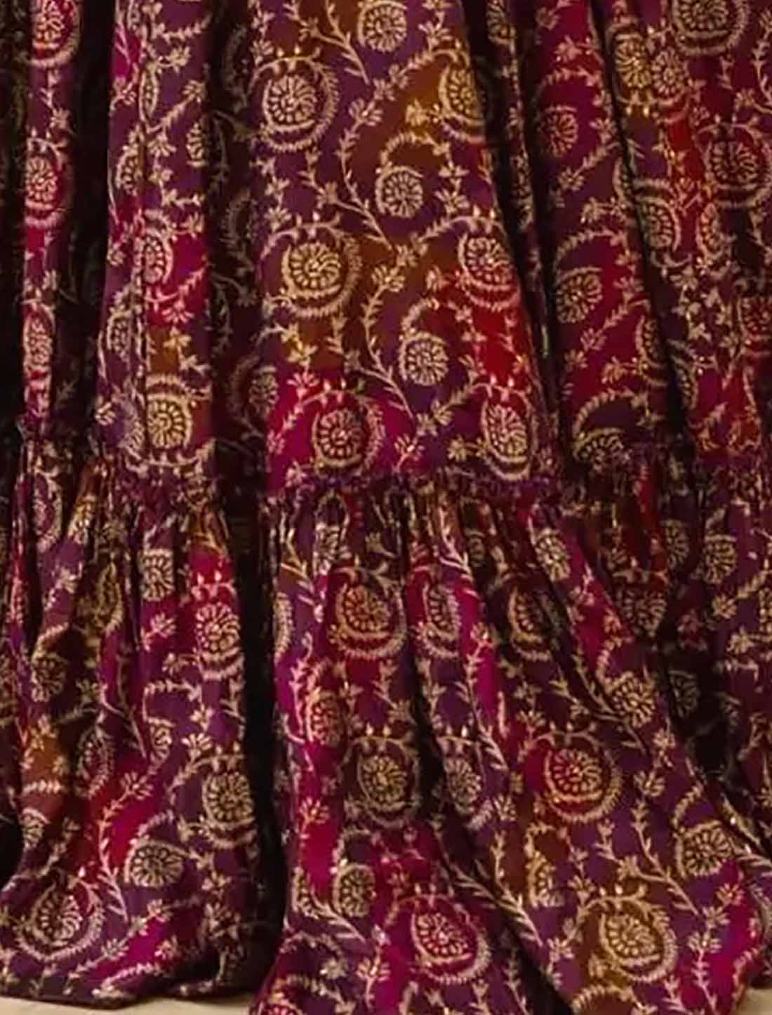 Ethnic Dark Brown Hevay Rayon Digital Work Full Stitched Long Gown