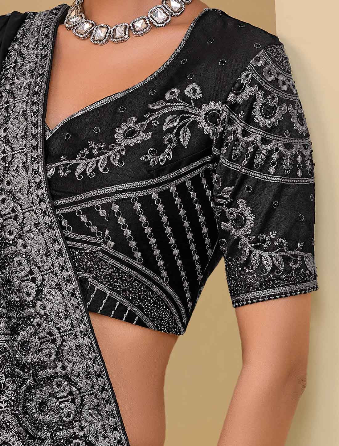 Balck Pure Banarasi Ethnic Tuscany Designer Saree