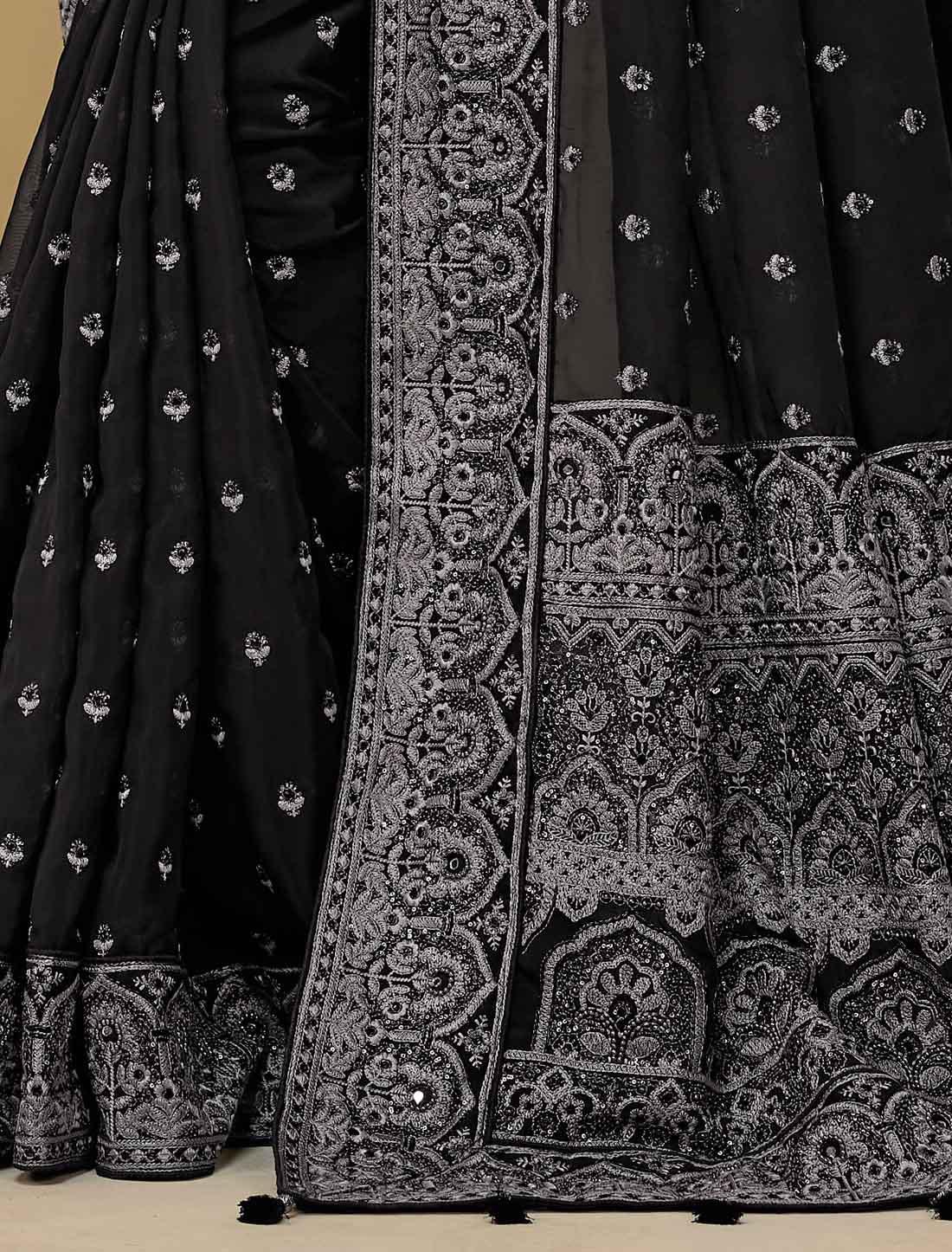 Balck Pure Banarasi Ethnic Tuscany Designer Saree