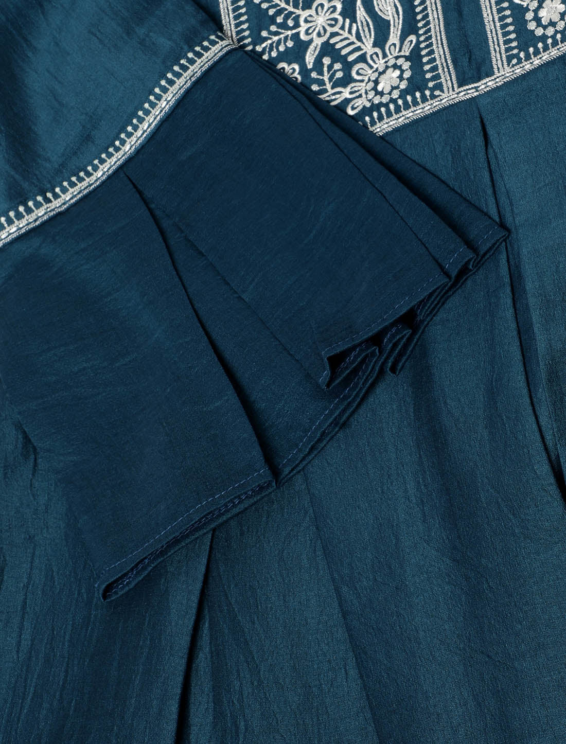 Presenting Navy Blue Chinon Embroidered Western Women Co-ord Sets
