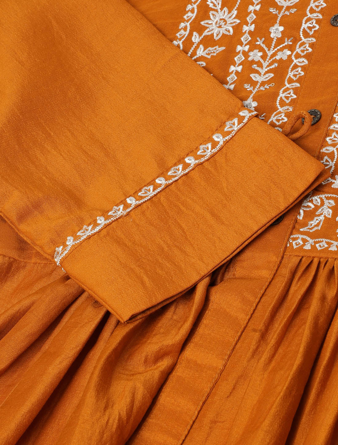 Style With Mustard Yellow Embroidered Chinon Western Women Co-ord Sets