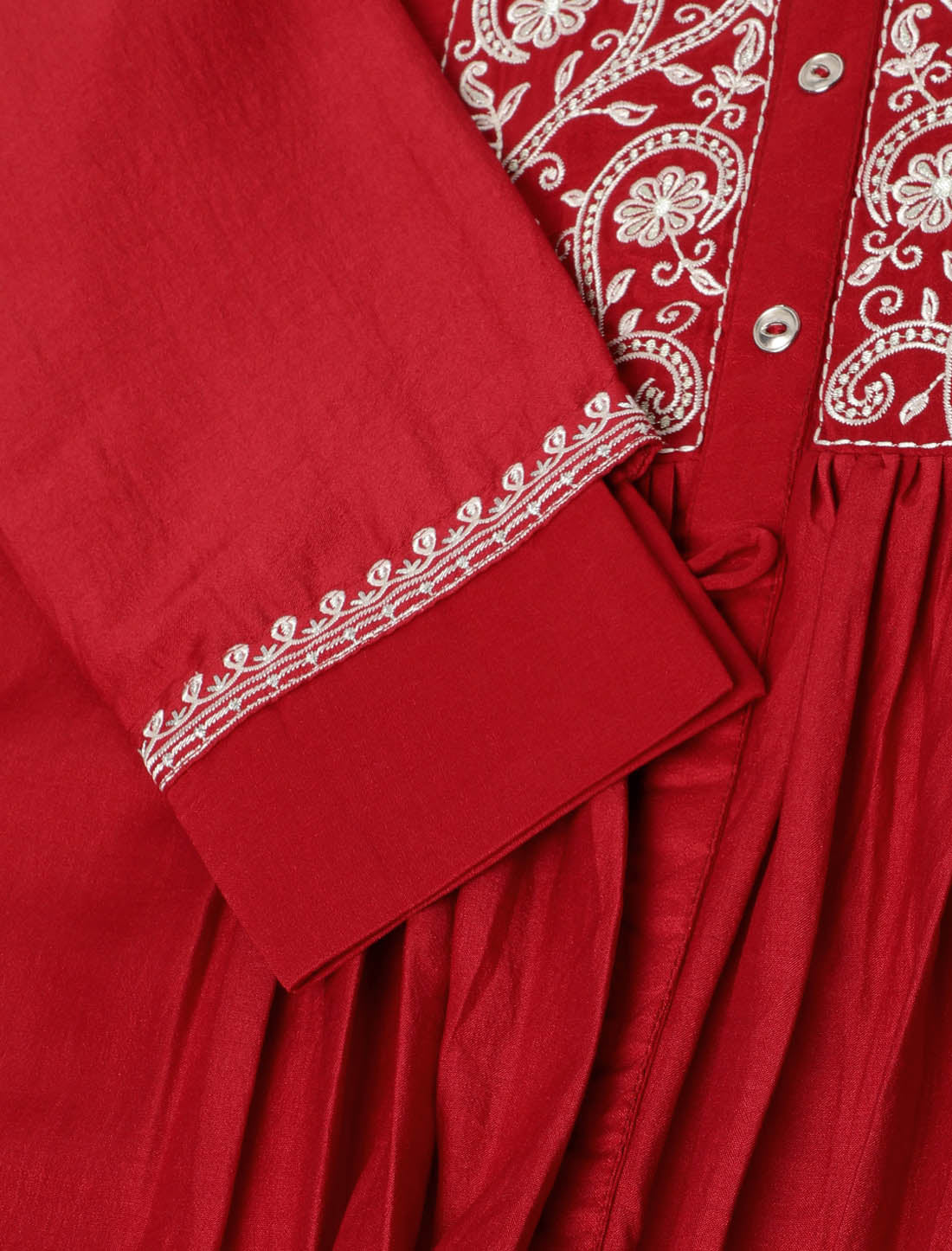 Maroon Chinon Enhance Your Style Embroidered Western Women Co-ord Sets