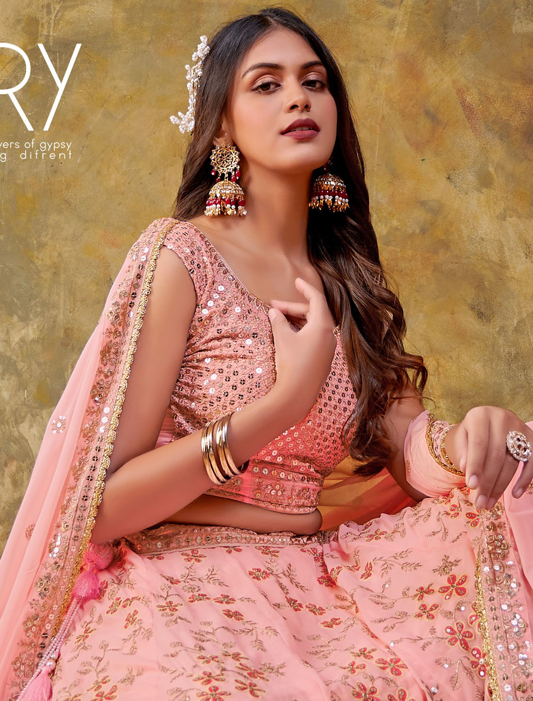 Elevate Pink Premium Net Ethnic Party Wear Lehenga Choli