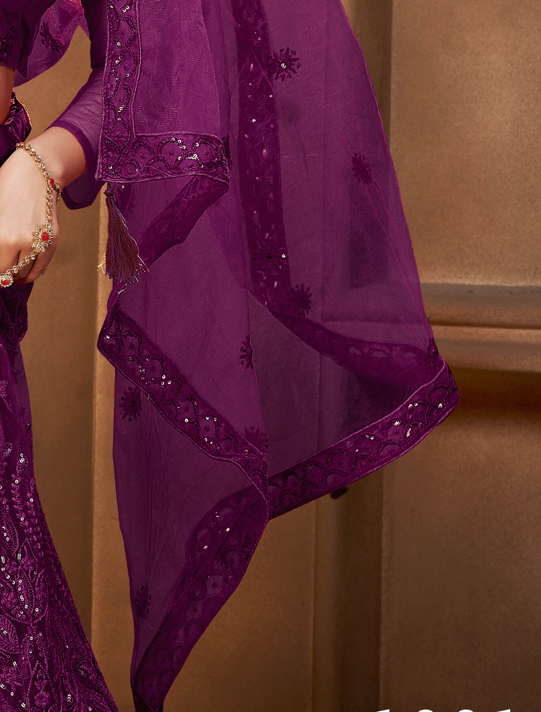 Dark Magneta Ethnic Women Party Wear Lehenga Choli with Silk Satin Stunning Multi-Sequins Work