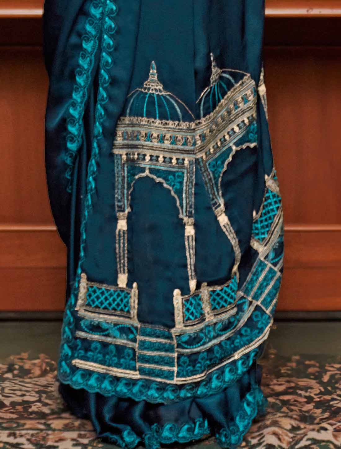 Soft Chiffon Neavy Blue Multi Thread Embroidery Ethnic Saree