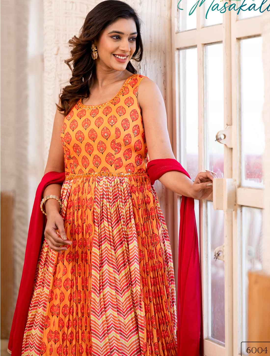 Introducing Soft Dolla Mirror Work Designer Gown With Ethnic Dupatta