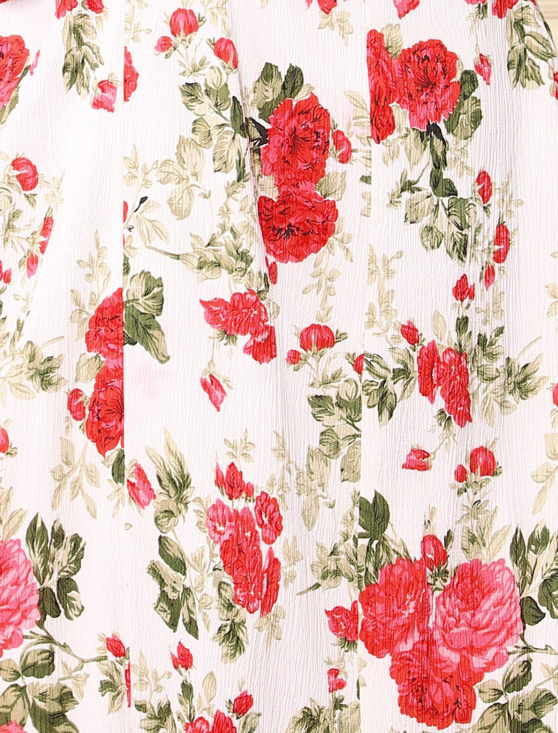 Red & White Polyster With Crepe Inner Digital Pint Sleeveless Casual Dress