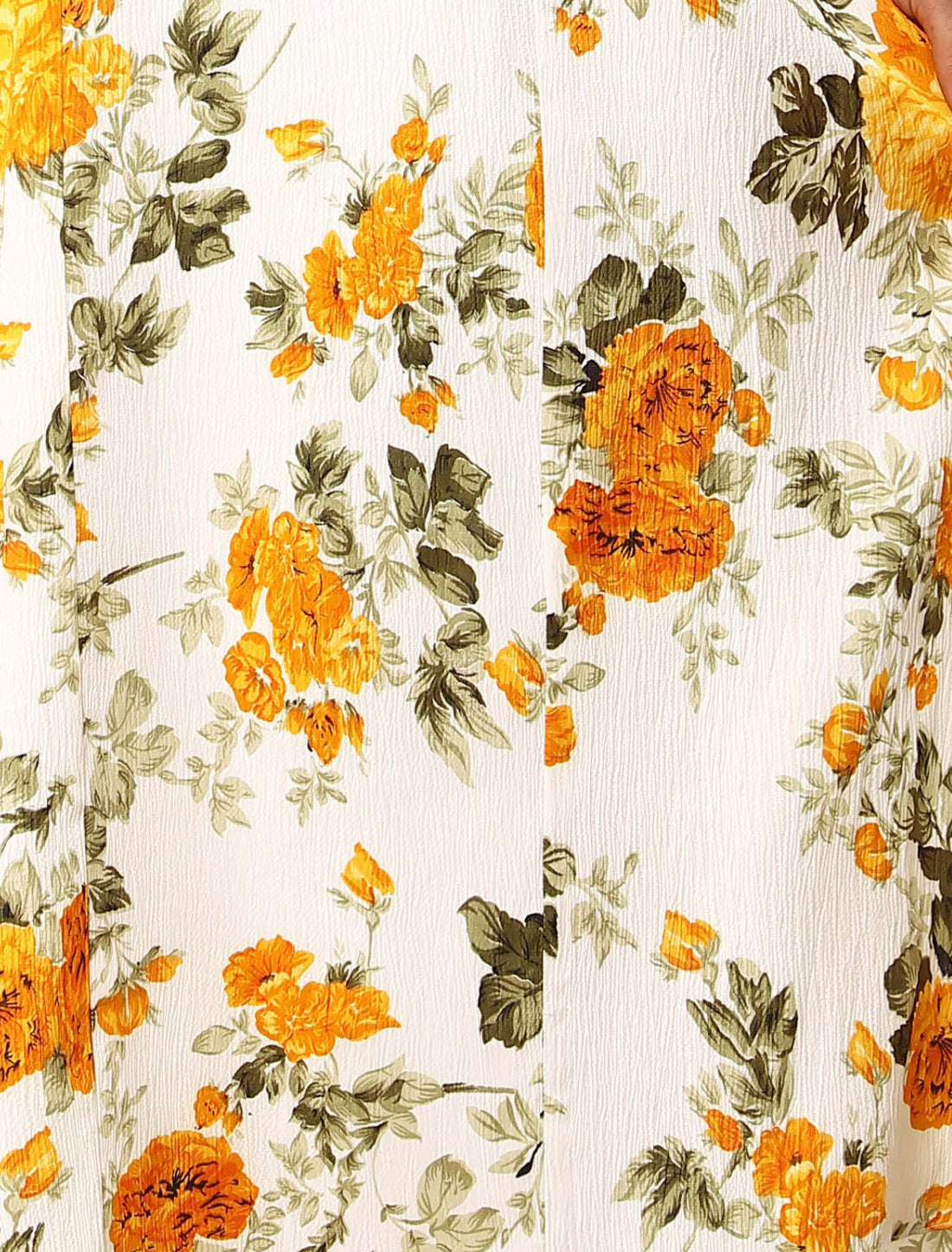 Yellow & White Polyster With Crepe Inner Digital Pint Sleeveless Casual Dress