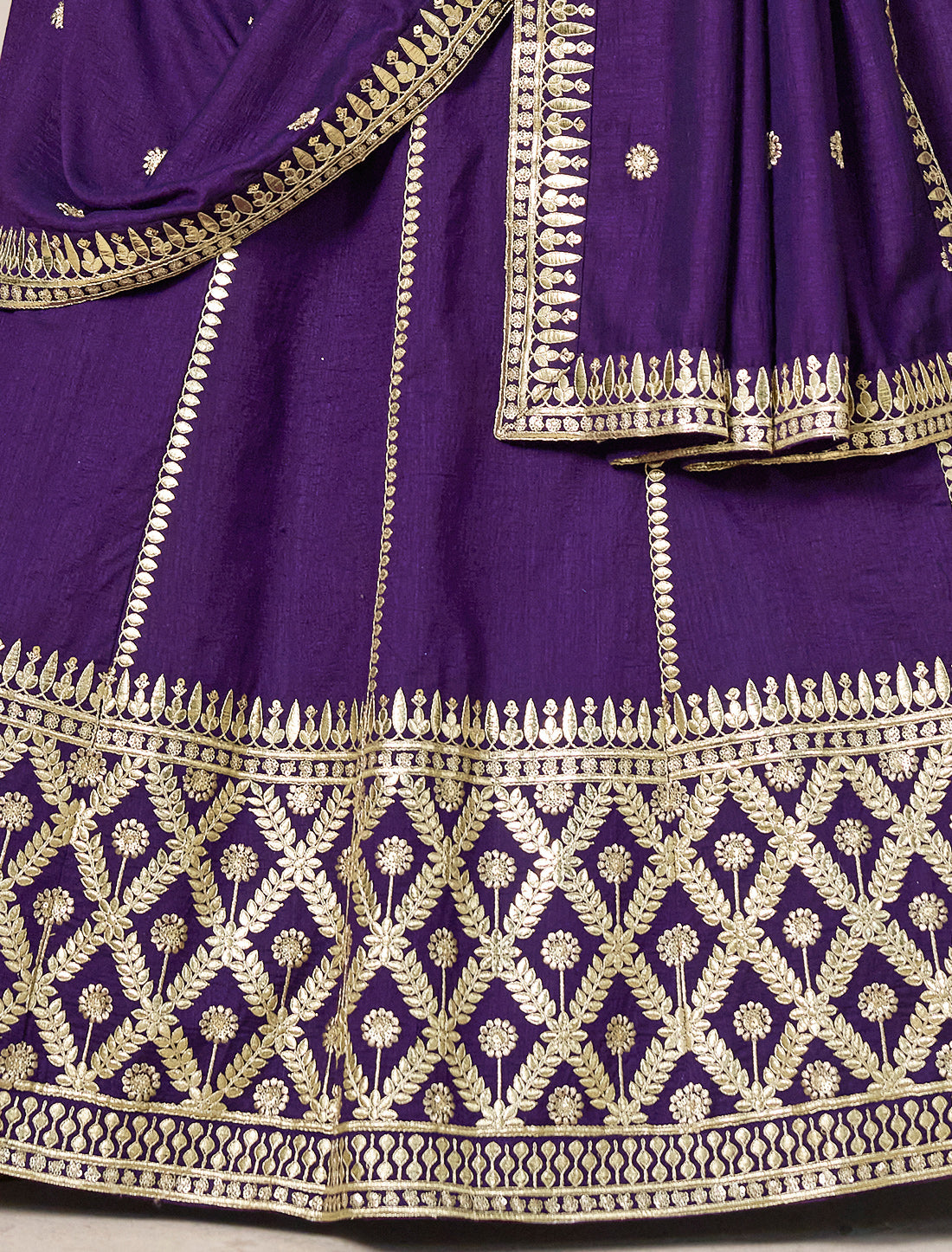 Purple Ethnic Wedding Art Silk Lehenga Choli