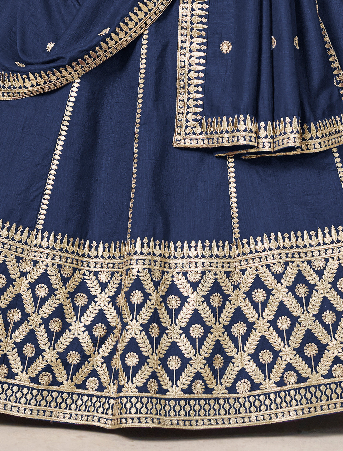 Blue Wedding Ethnic Art Silk Lehenga Choli