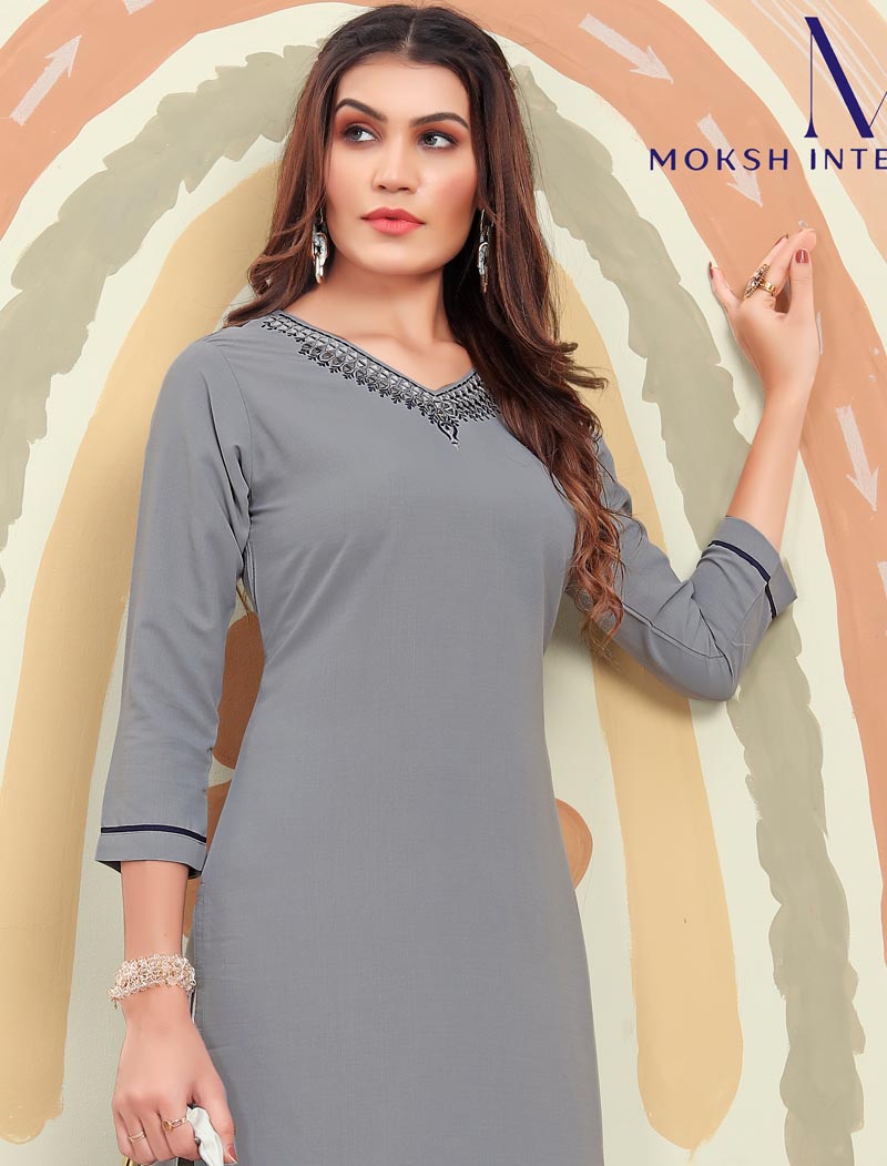 Timeless Women Grace Maaza Cotton Kurti with Delicate Handwork Pocket