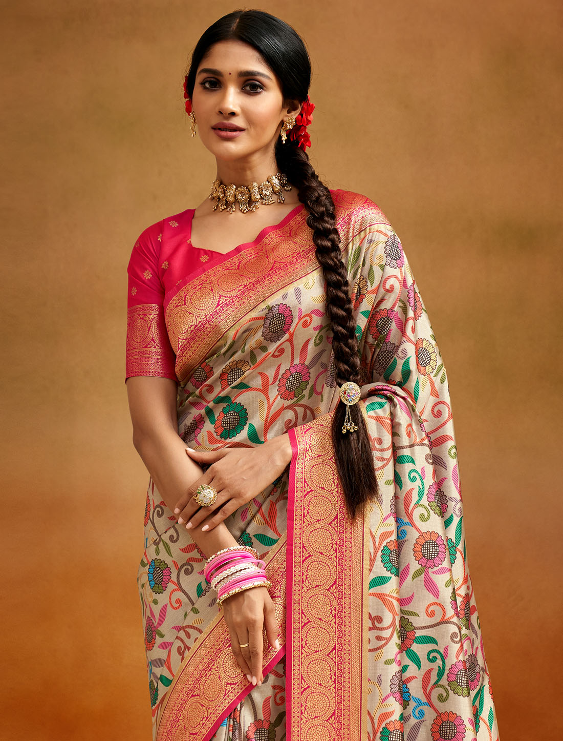Golden Splendor Soft Handloom Banarasi Silk Women Sarees