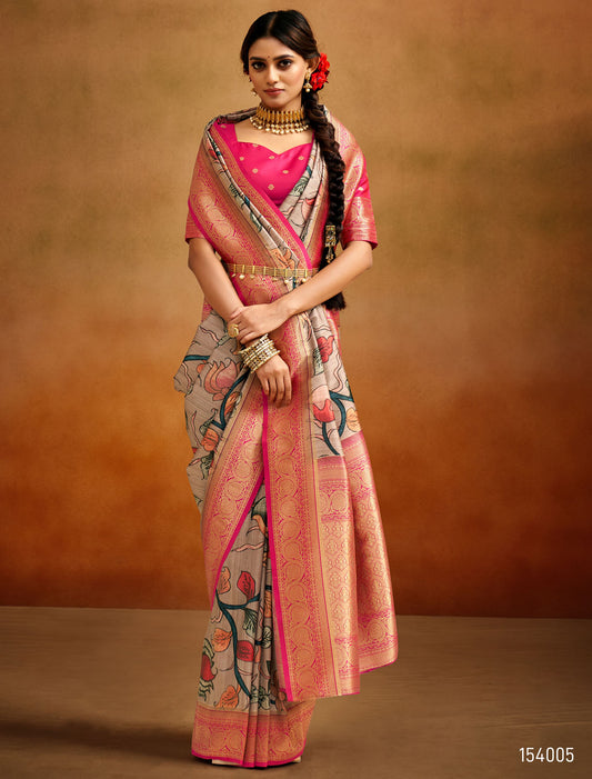Celestial Drapes Soft Handloom Banarasi Silk Saree for Women