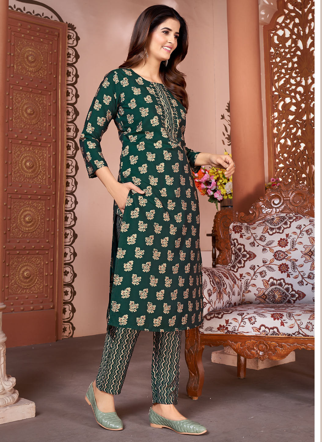 Step into Luxury: Premium Royal Silk Kurtis & Pants - Exclusively from BeFashionate