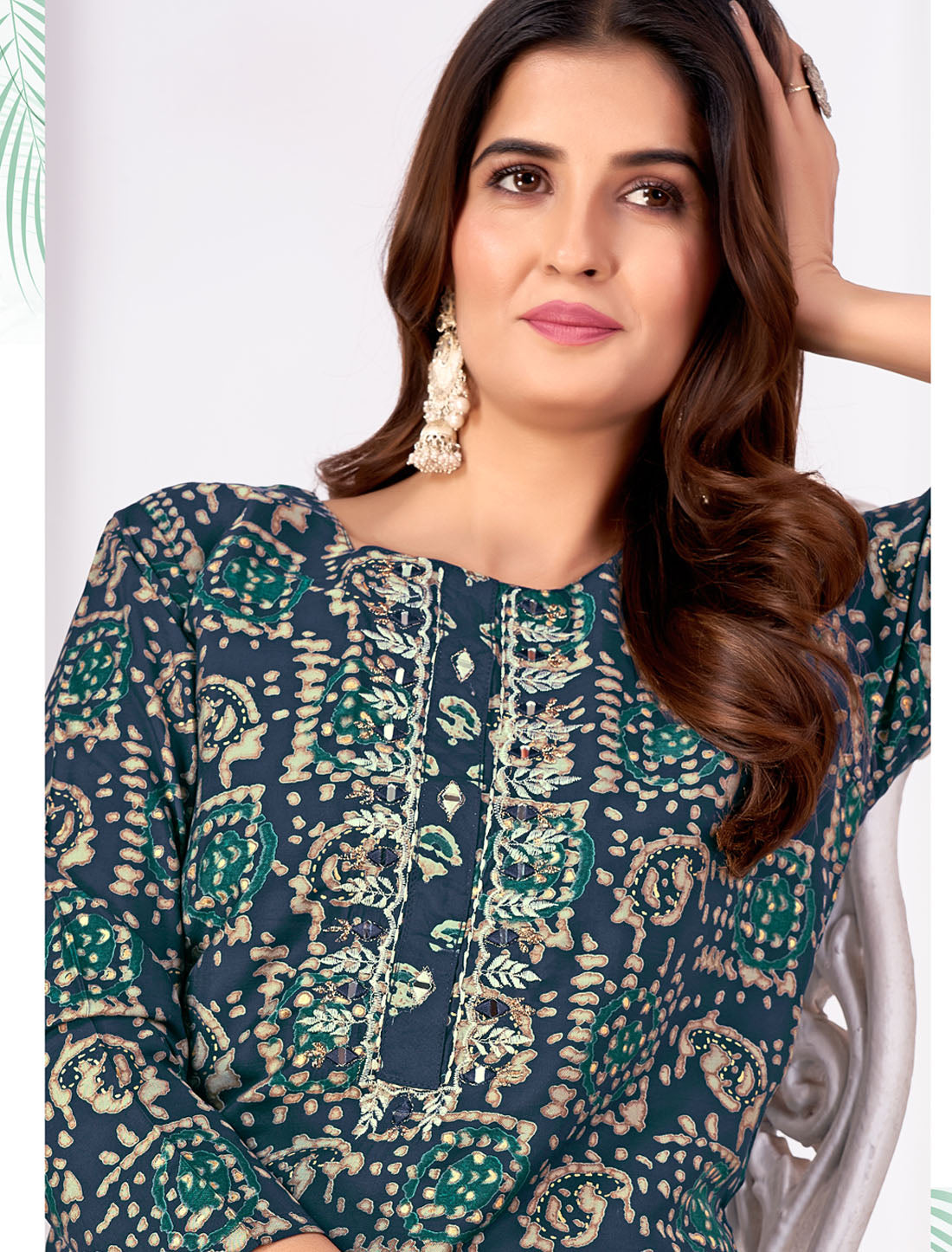 Graceful Royal Silk Top with Premium Pocket Pant - Traditional Wear for Women