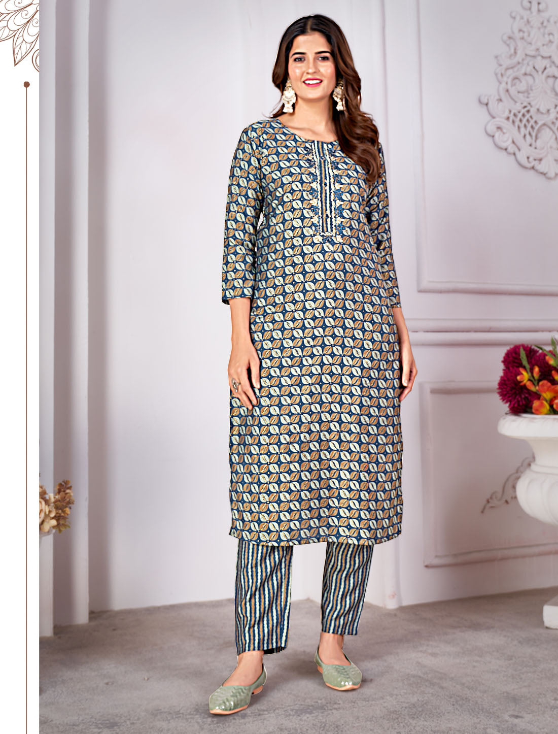 Timeless Elegance: Royal Silk Top with Premium Pocket Pant - Traditional Wear for Women