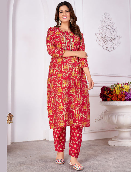 Exquisite Royal Silk Top & Pocket Pant Set - Handcrafted Traditional Wear for Women