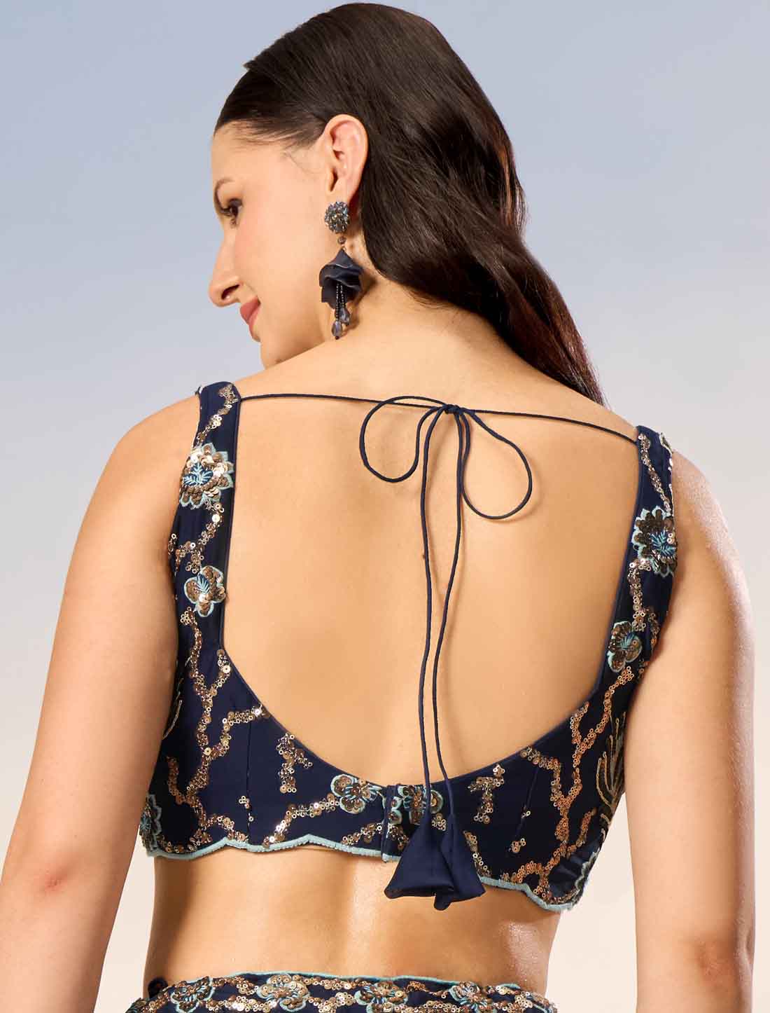 Ethnic Neavy Blue Dull Shantoon With Pure Georgette Lehenga Choli