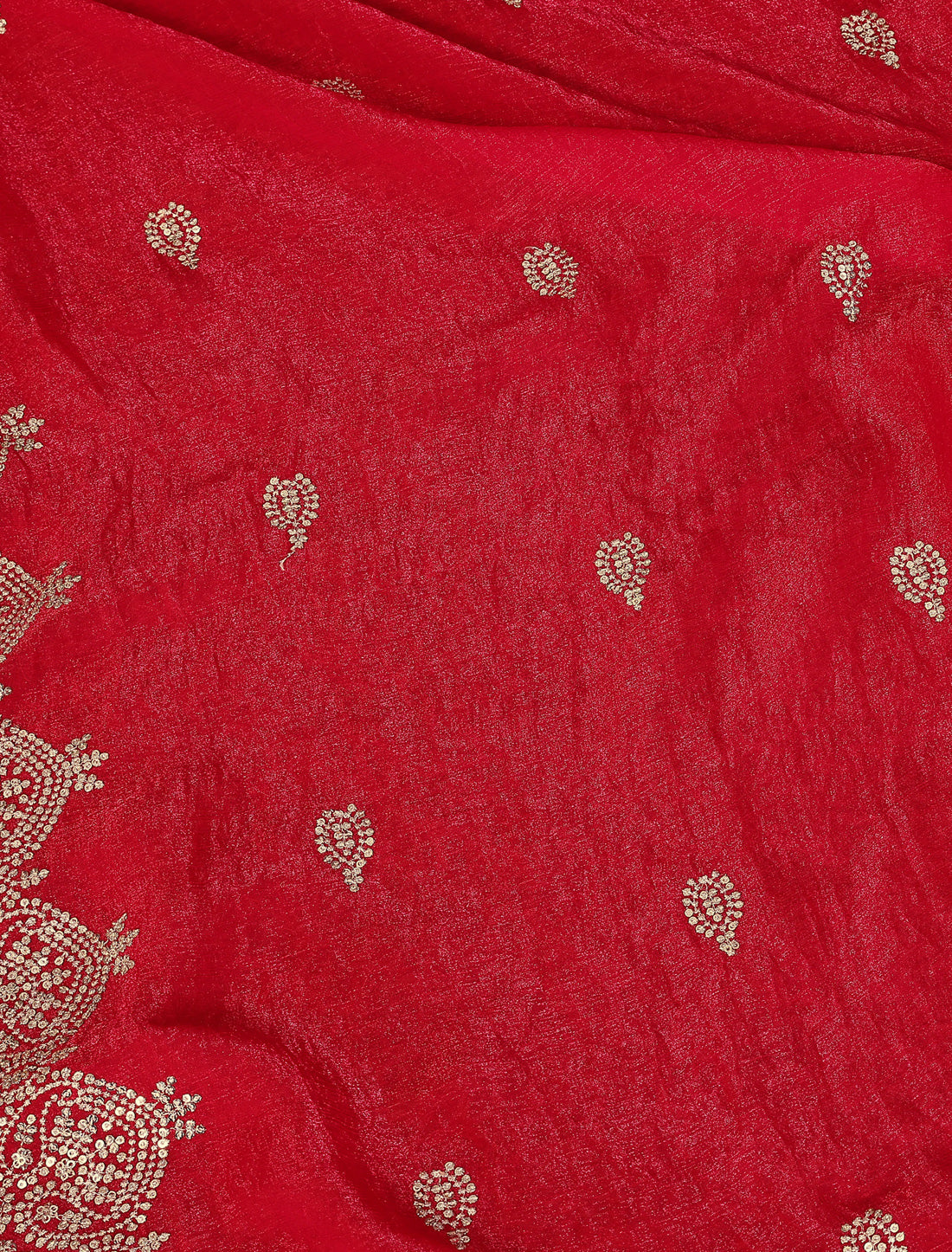 Red Pure Chiffon With Sequince Work Graceful Ethnic Saree