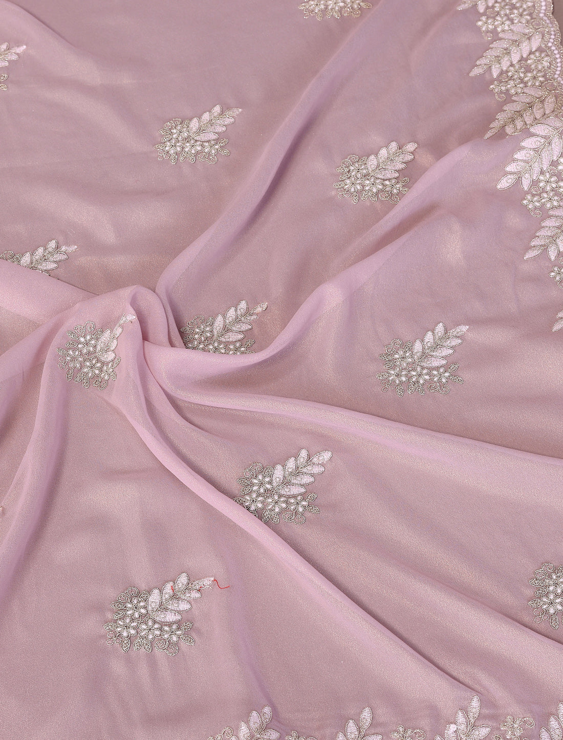 Pink Pure Cotting Jorgut With Embrodery Resham Work Ethnic Saree