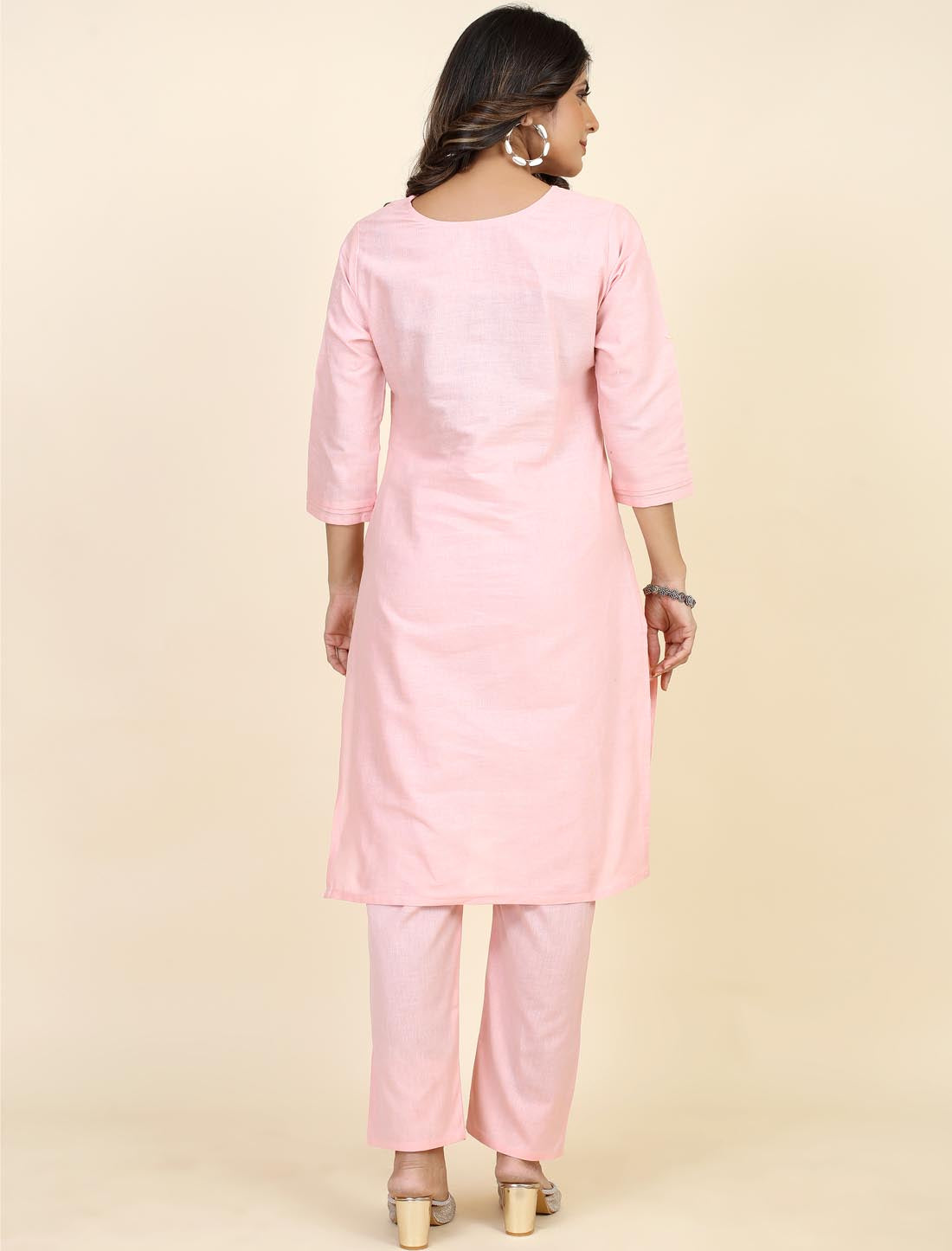 Modal Silk With Cotton Flex Embroidered Parttern Kurta Sets For Women