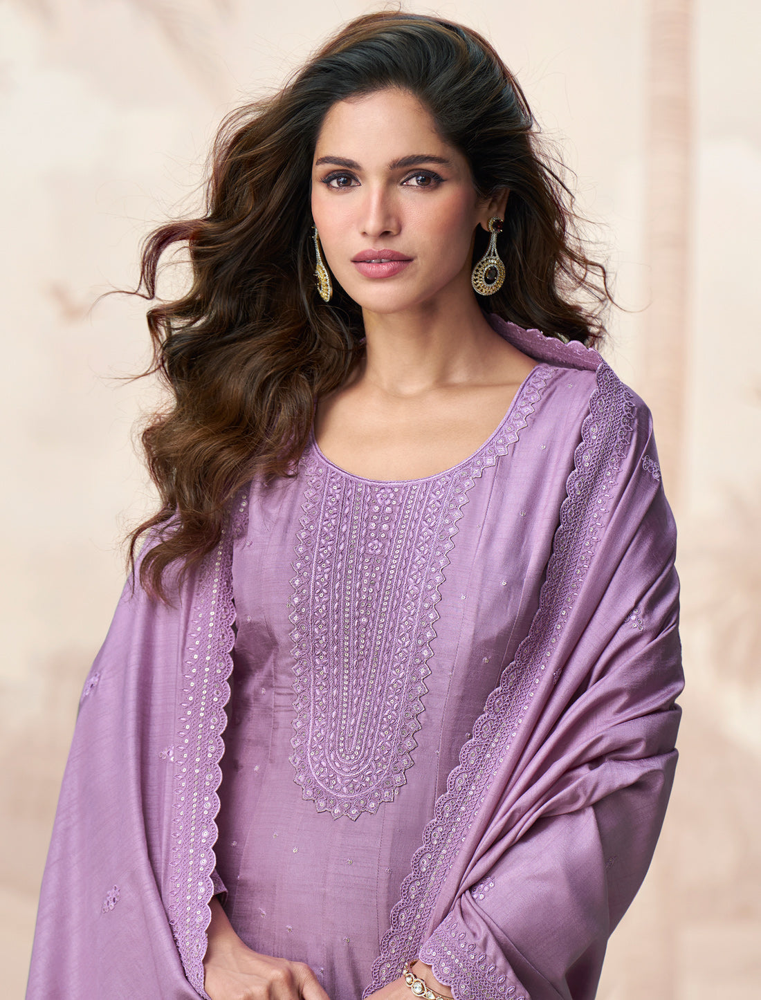 Purple Premium Silk Free Size Designer Party Wear Gown For Women