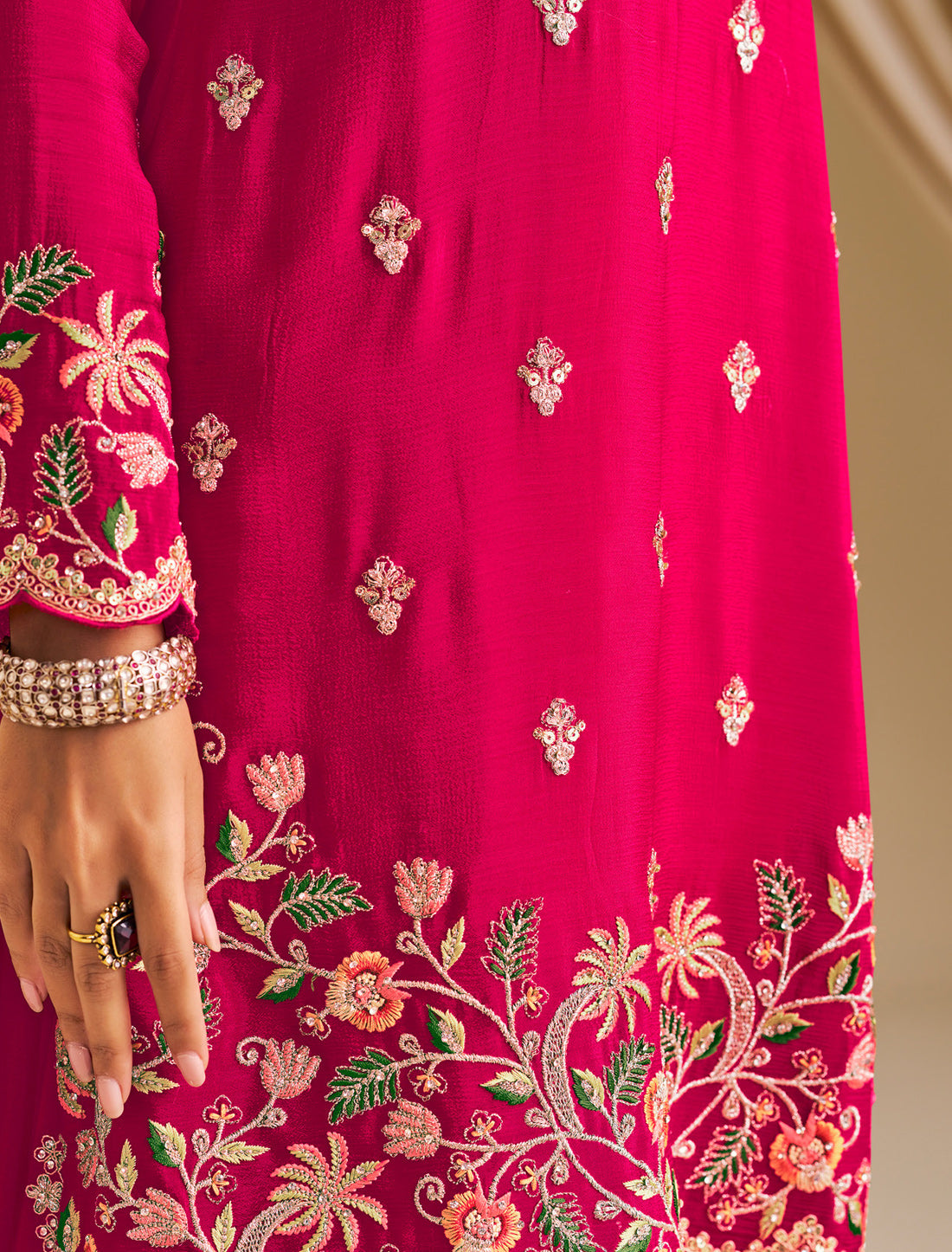 Party Wear Chinon Designer Suit with Palazzo – Premium Ethnic Wear for Women