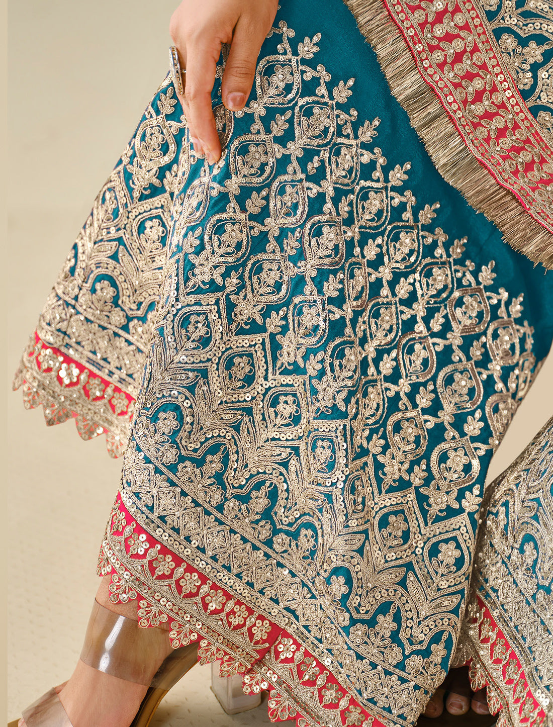 Heavy Embroidered Chinon Suit – Freesize Fit