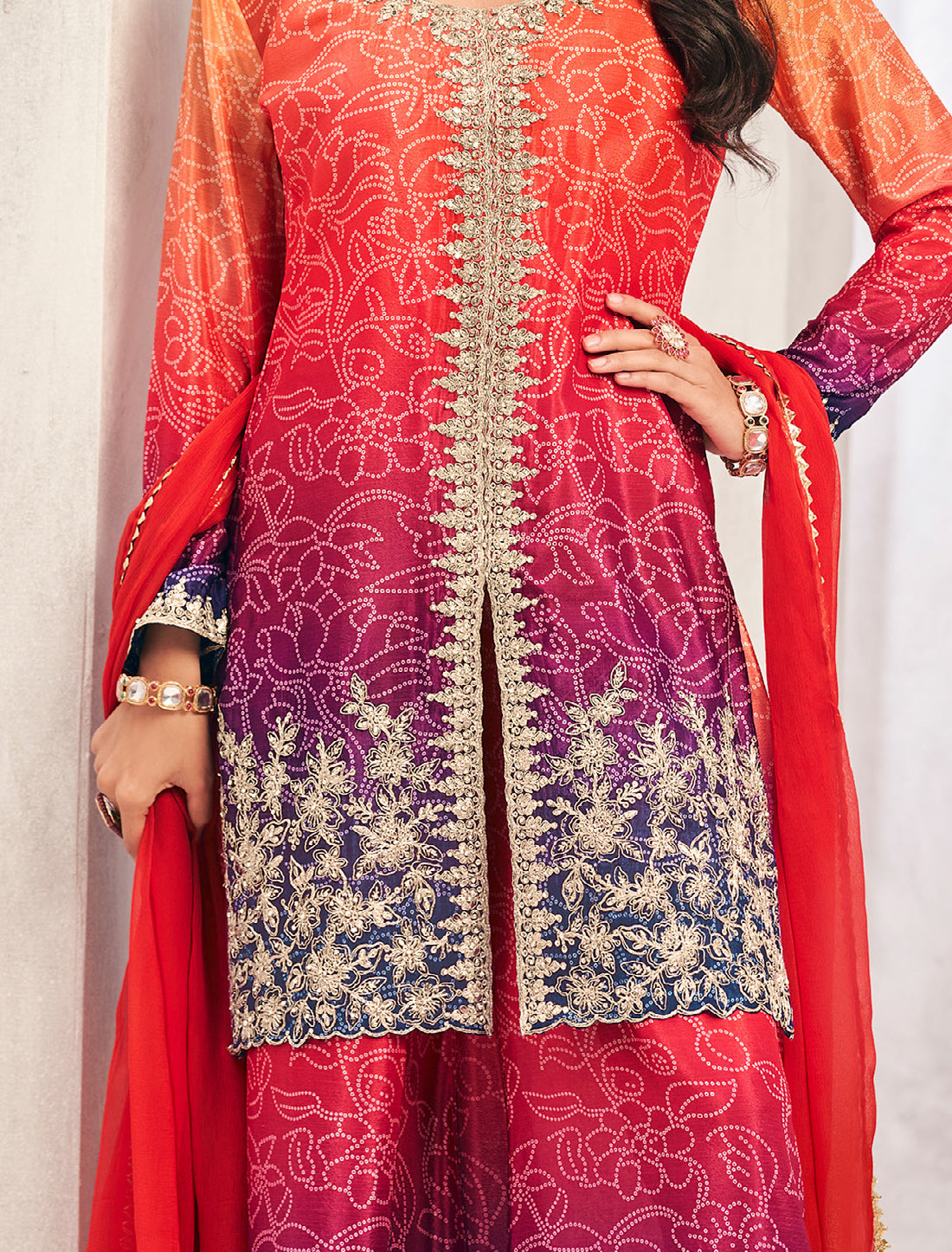 Designer Chinon Embroidered Suit Set for Women | Premium Ethnic Wear