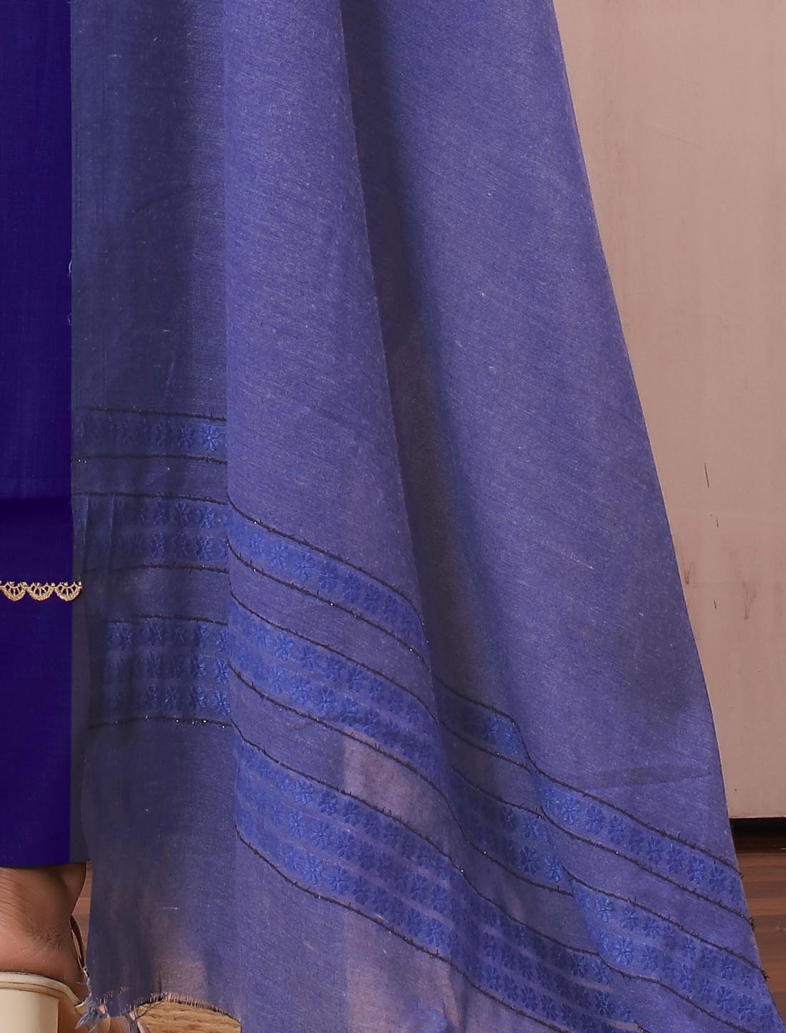 Stylish Embroidered Cotton Slub With Bottom & Fancy Dupatta Kurta Sets For Women
