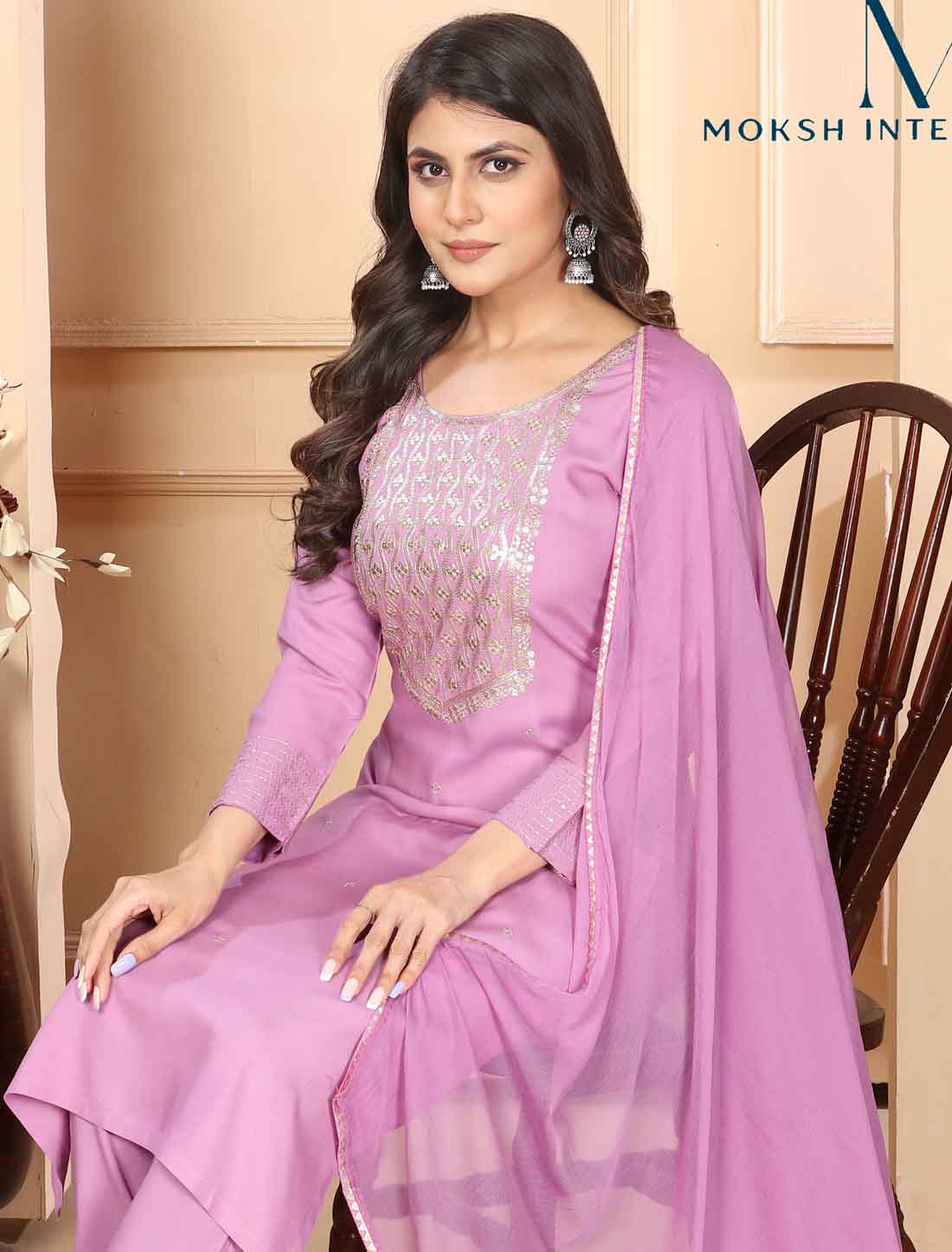 Heavy Pink Embroidery Premium Rayon Ethnic Kurta Sets Collection