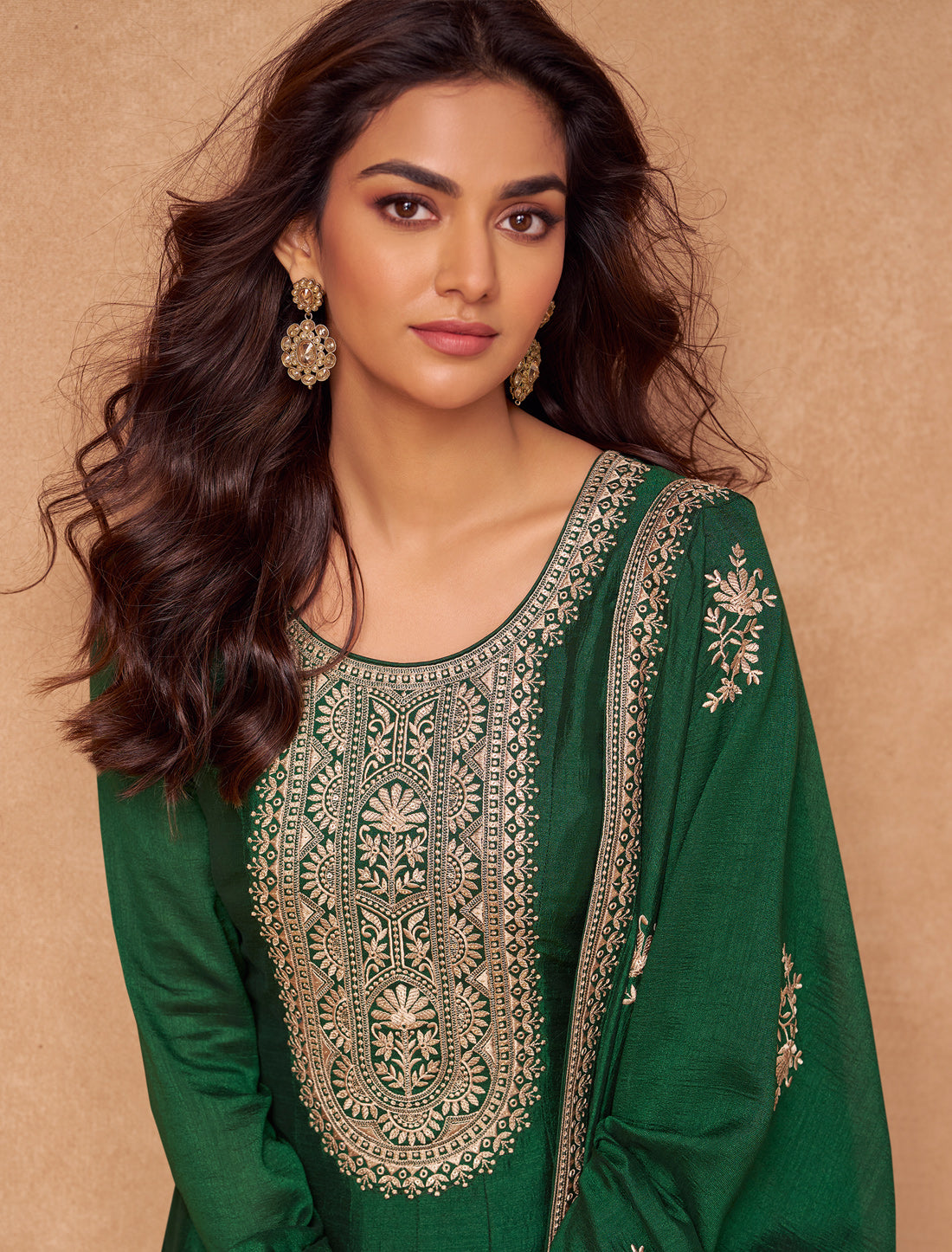 Green Silk Free Size Designer Party Wear Gown For Women