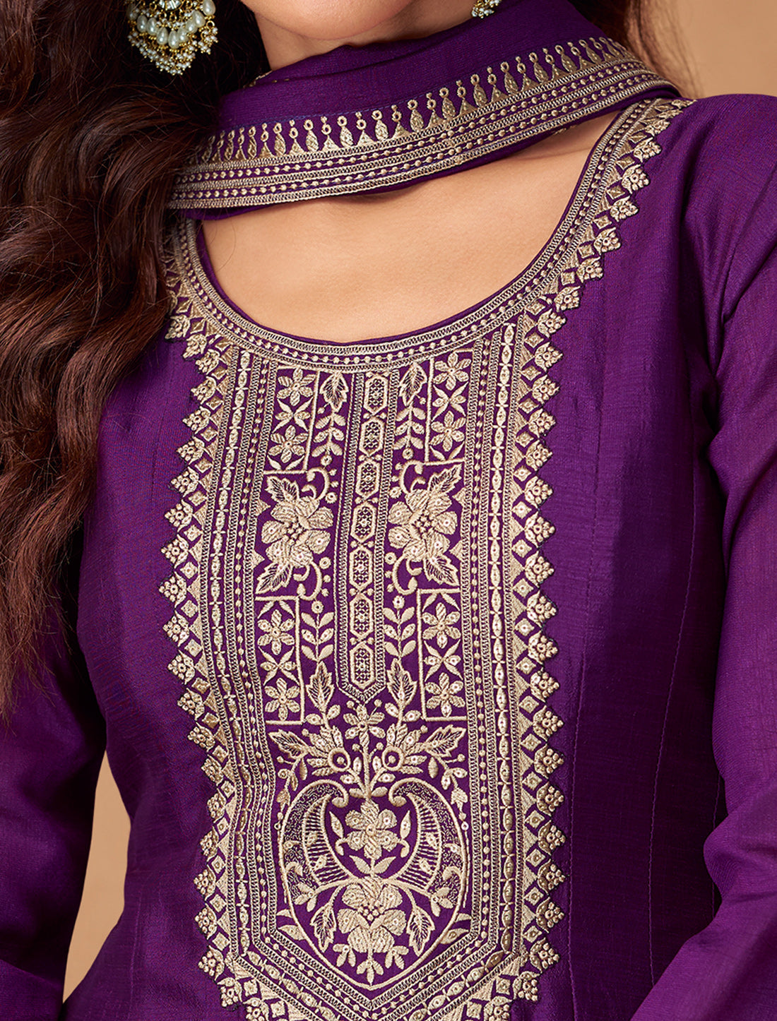 Purple Silk Designer Free Size Party Wear Gown For Women