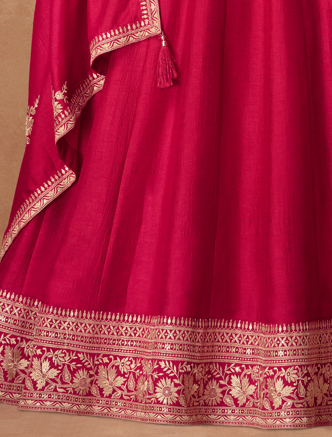 Red Silk Designer Party Wear Free Size Gown For Women