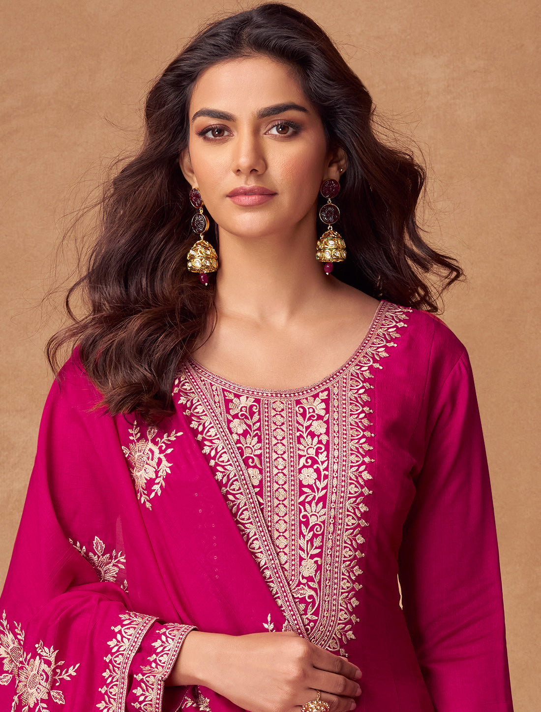 Rani Free Size Silk Designer Party Wear Gown For Women