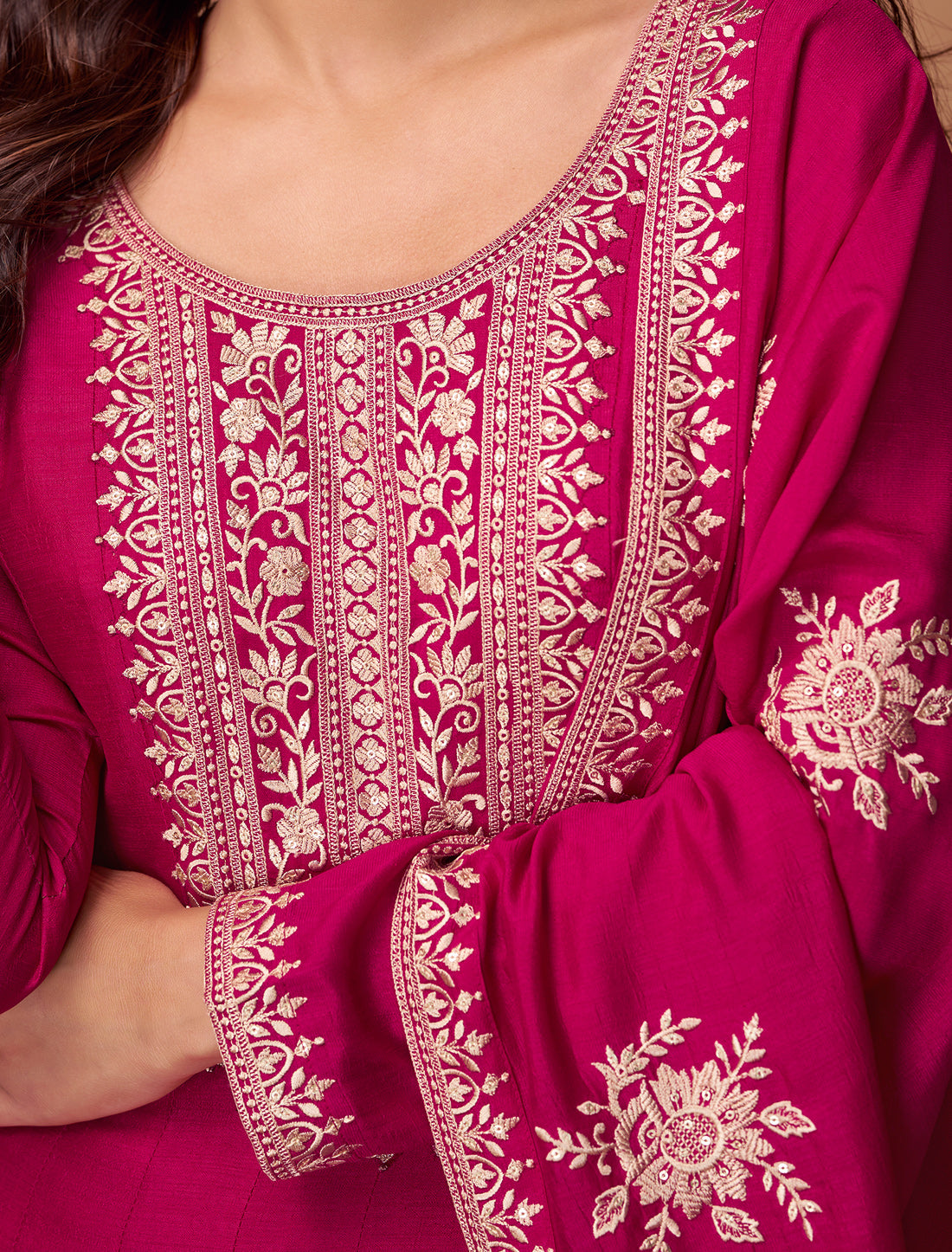 Rani Free Size Silk Designer Party Wear Gown For Women