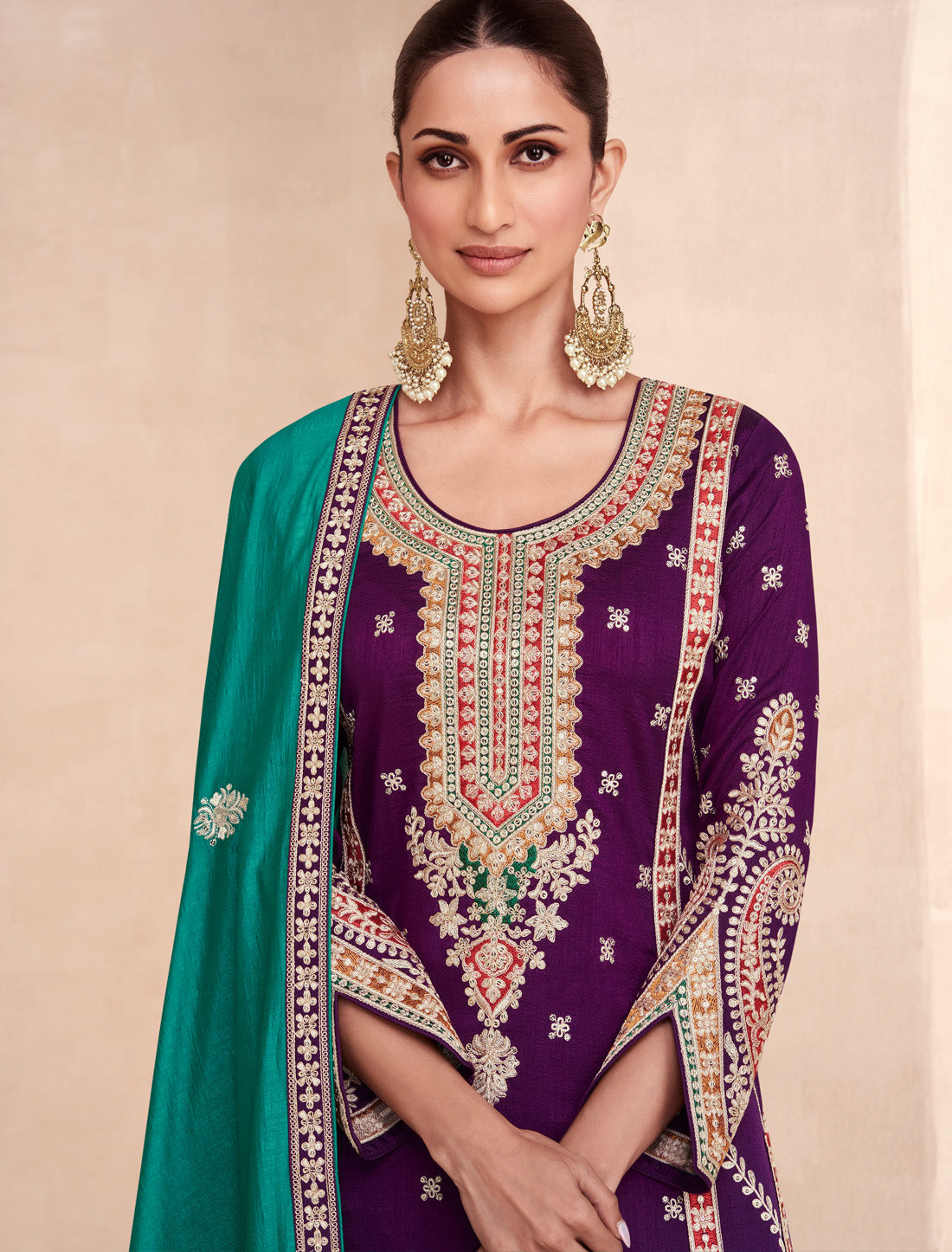 Introducing Premium Silk Ethnic With Designer Purple Kurta Sets